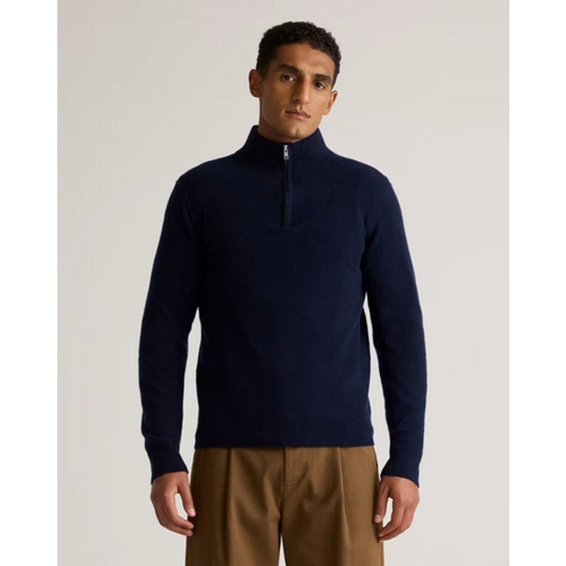 Quince Quince Mongolian Cashmere Quarter Zip Sweater Navy XL NWT Size US XL / EU 56 / 4 - 1 Thumbnail