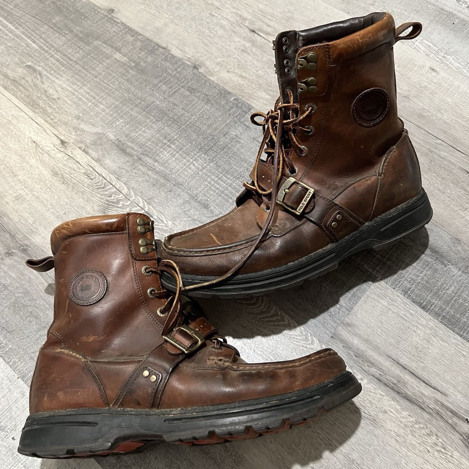 Ralph Lauren Zig Zag II Boots. Polo Ranger Casual Boots Mens 7.5 Black Mid Lace Up Logo  main image 4