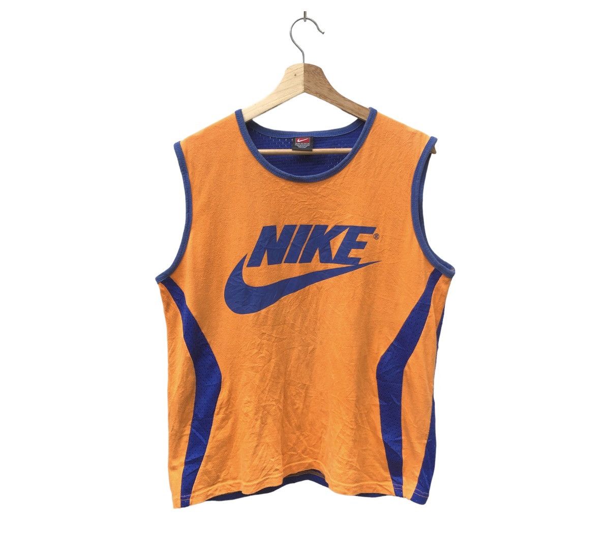 Rare! 90s Nike Swoosh Logo Back Hit Cotton/Mesh Tank