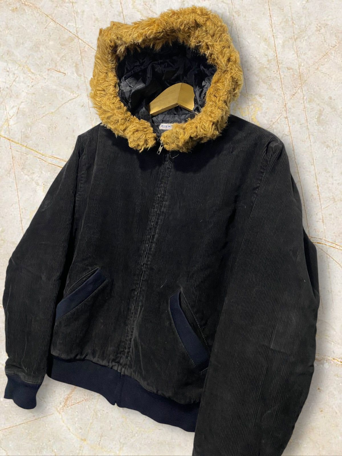 Japanese Brand Blue Moon Blue Corduroy fur hoodie Size US M / EU 48-50 / 2 - 2 Thumbnail