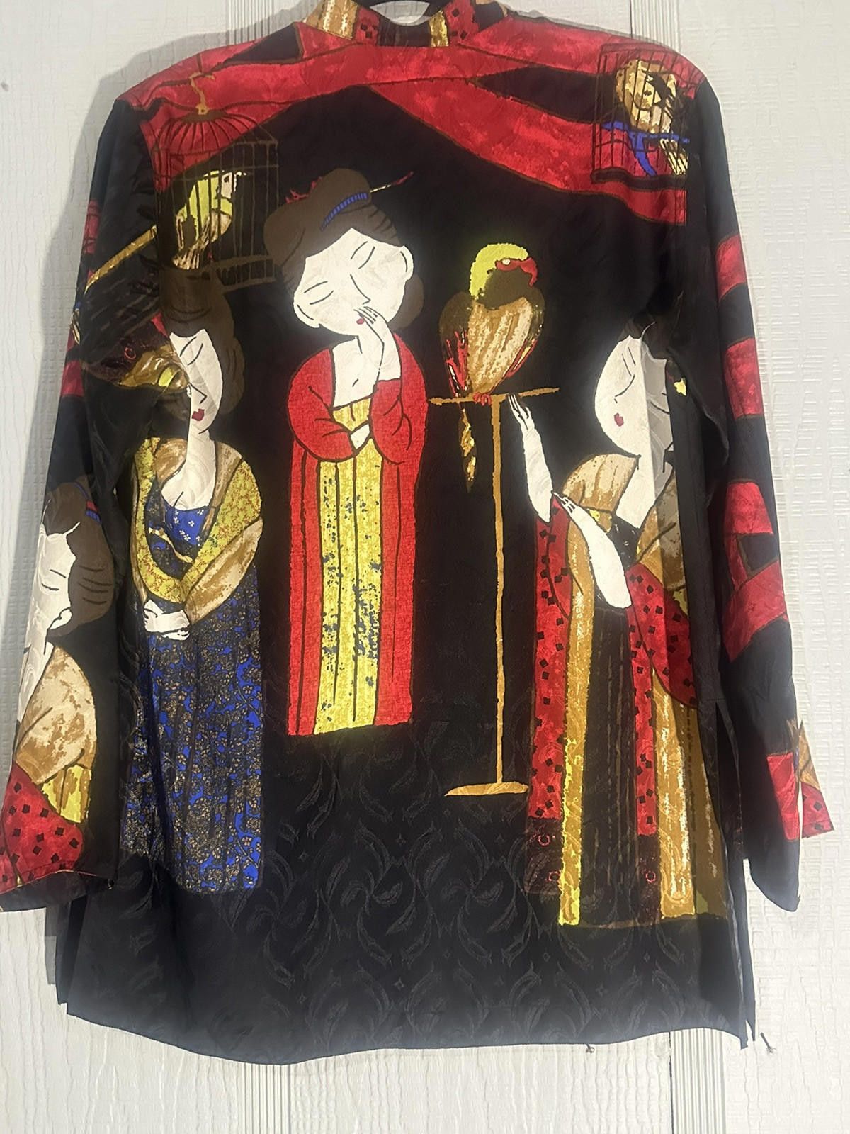 Chicos Vintage CHICO Mandarin 100% Silk Asian Style Jacket Size 0 Size XS / US 0-2 / IT 36-38 - 3 Thumbnail