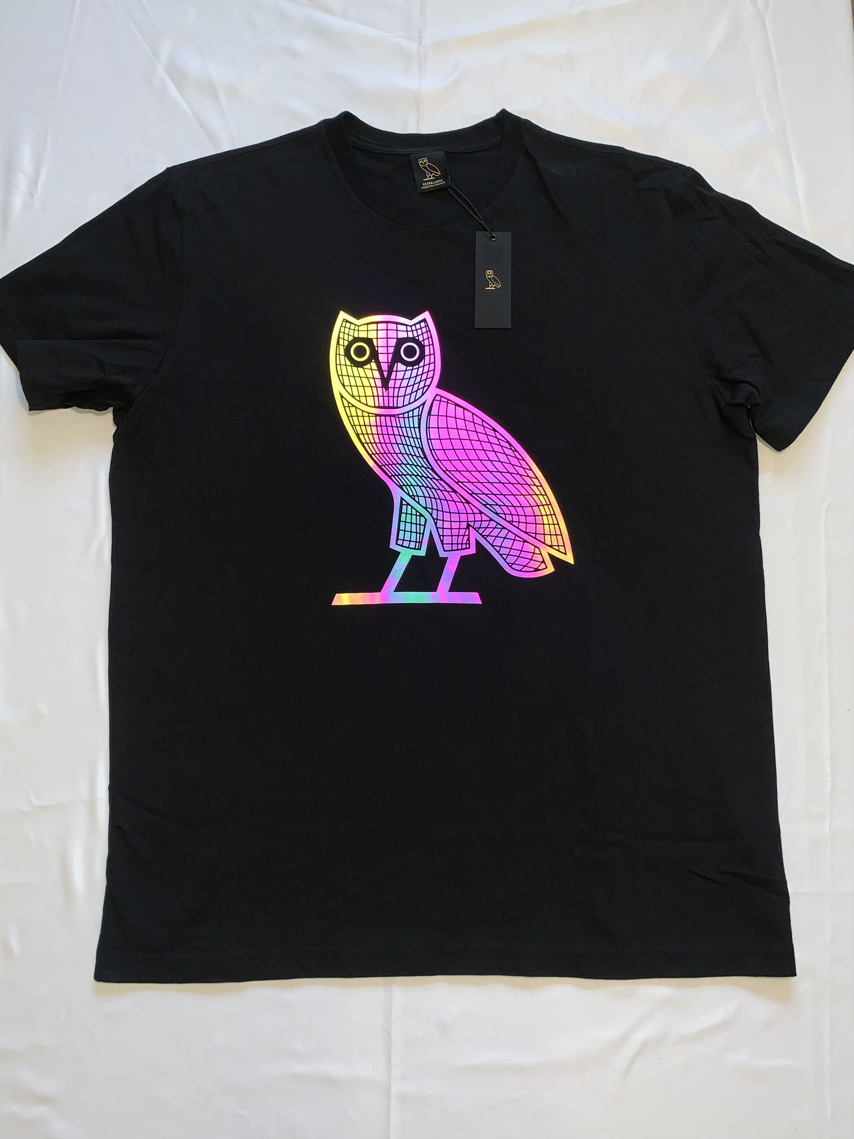 Drake *RARE* OVO Iridescent Grid OG Owl T-shirt Size US XL / EU 56 / 4 - 4 Thumbnail