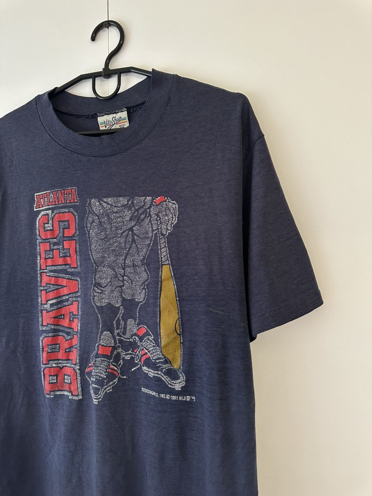 MLB × Vintage Atlanta Braves MLB Vintage 80's Rare Tee Shirt Made in USA Size US XL / EU 56 / 4 - 3 Thumbnail