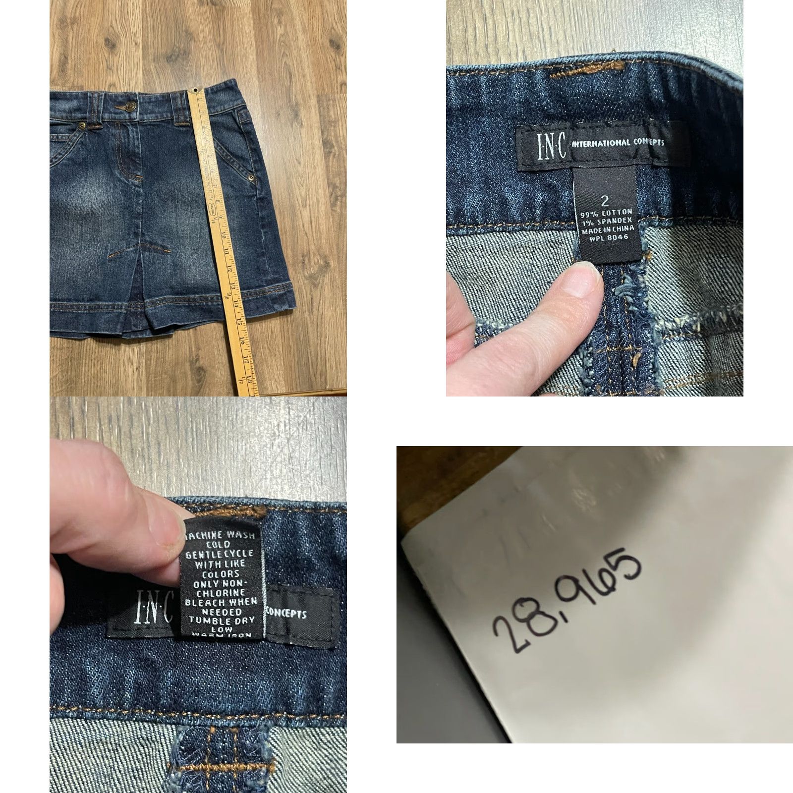 Vintage INC International Concepts Skirt Women 2 Denim Blue Mini Casual Short Regular Size 26" / US 2 / IT 38 - 8 Thumbnail