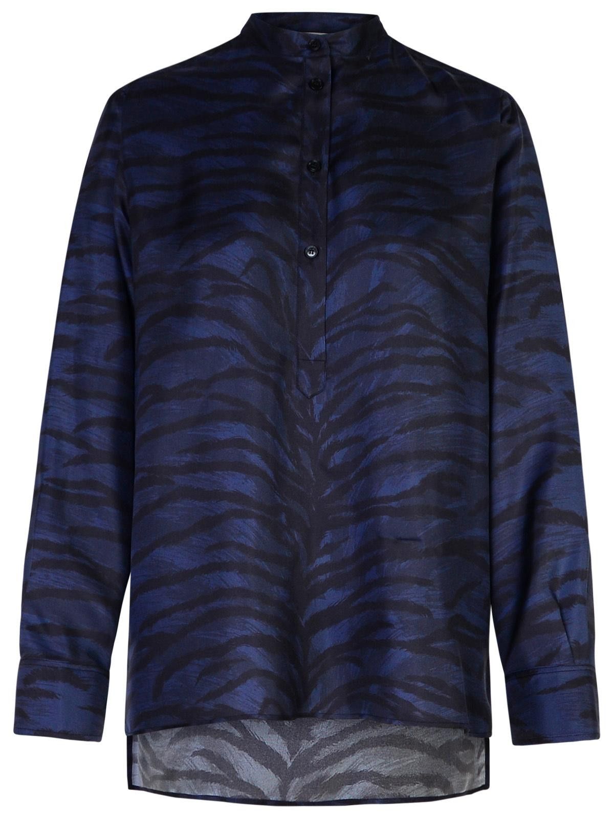 STELLA McCARTNEY 'Stella Mccartney' Tiger Print Blue And Black Silk Shirt