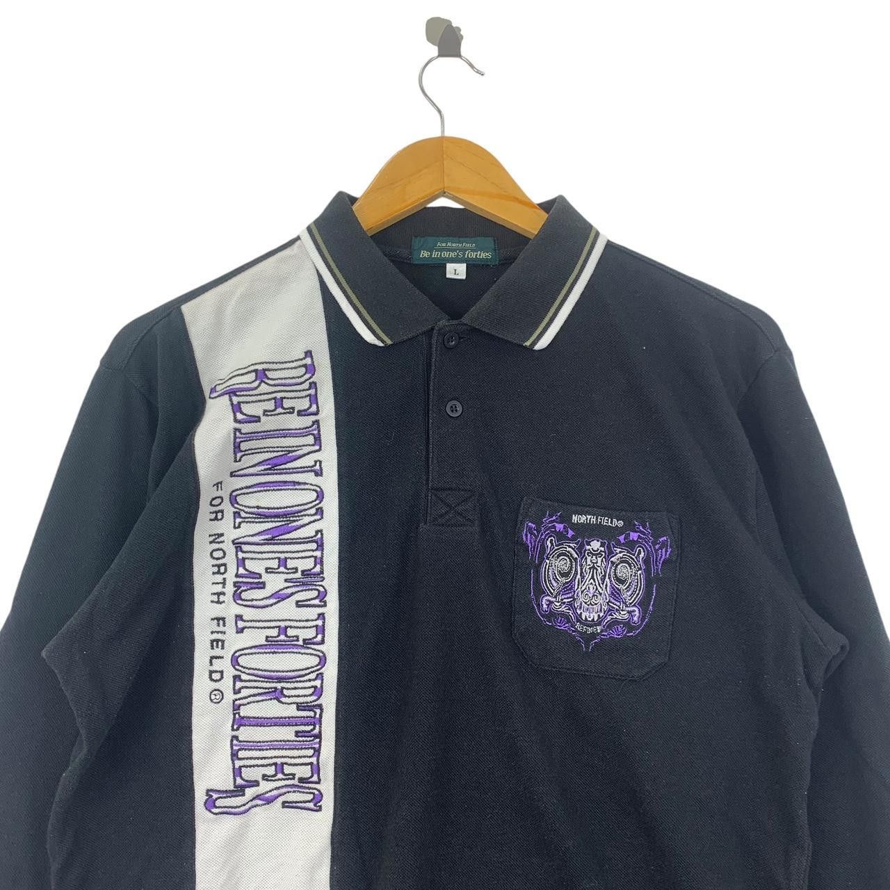 Vintage Vintage NORTH FIELD Be Ones Forties Crest Polo Tee Shirt Size L / US 10 / IT 46 - 2 Thumbnail