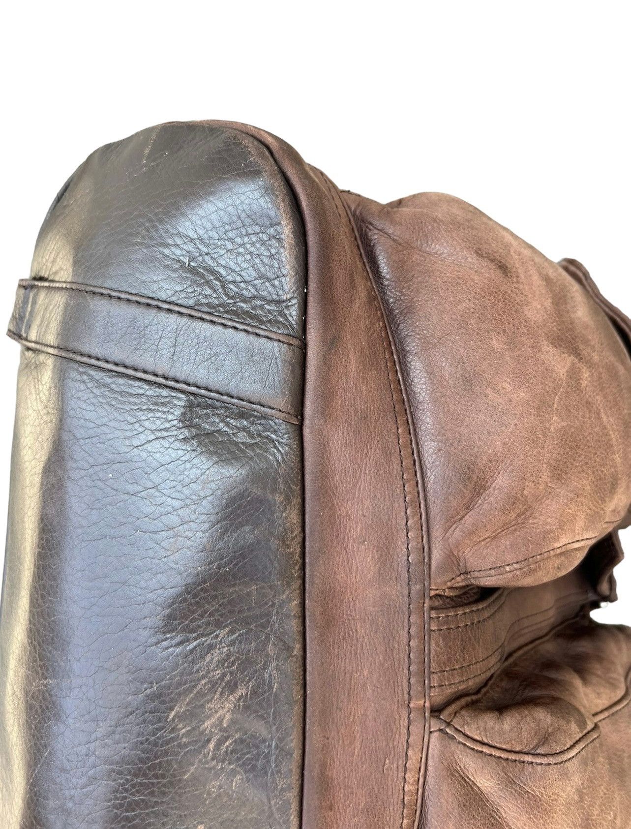 Leather Vintage Porter Tokyo Distressed Patina Leather Backpack Bag Size ONE SIZE - 10 Thumbnail