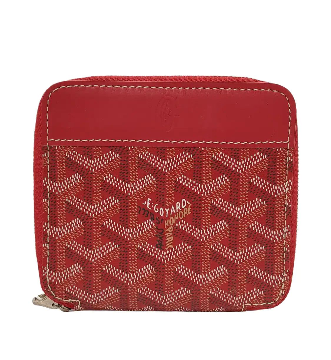 Goyard GOYARD Saint-Marc red coated canvas wallet silver hardware Size ONE SIZE - 1 Thumbnail
