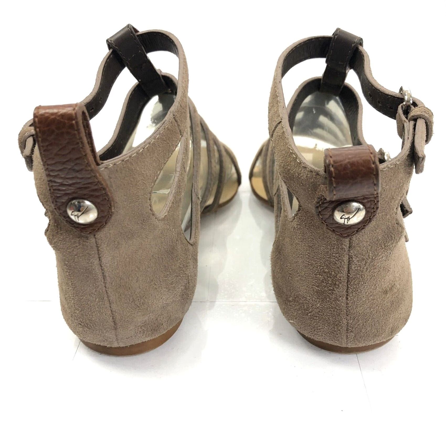 Giuseppe Zanotti VINTAGE GIUSEPPE ZANOTTI Womens Sandals Gladiator Beige Suede Made in Italy 6.5 / 36.5 Buckle Shoes Womens Size US 7 / IT 37 - 3 Thumbnail