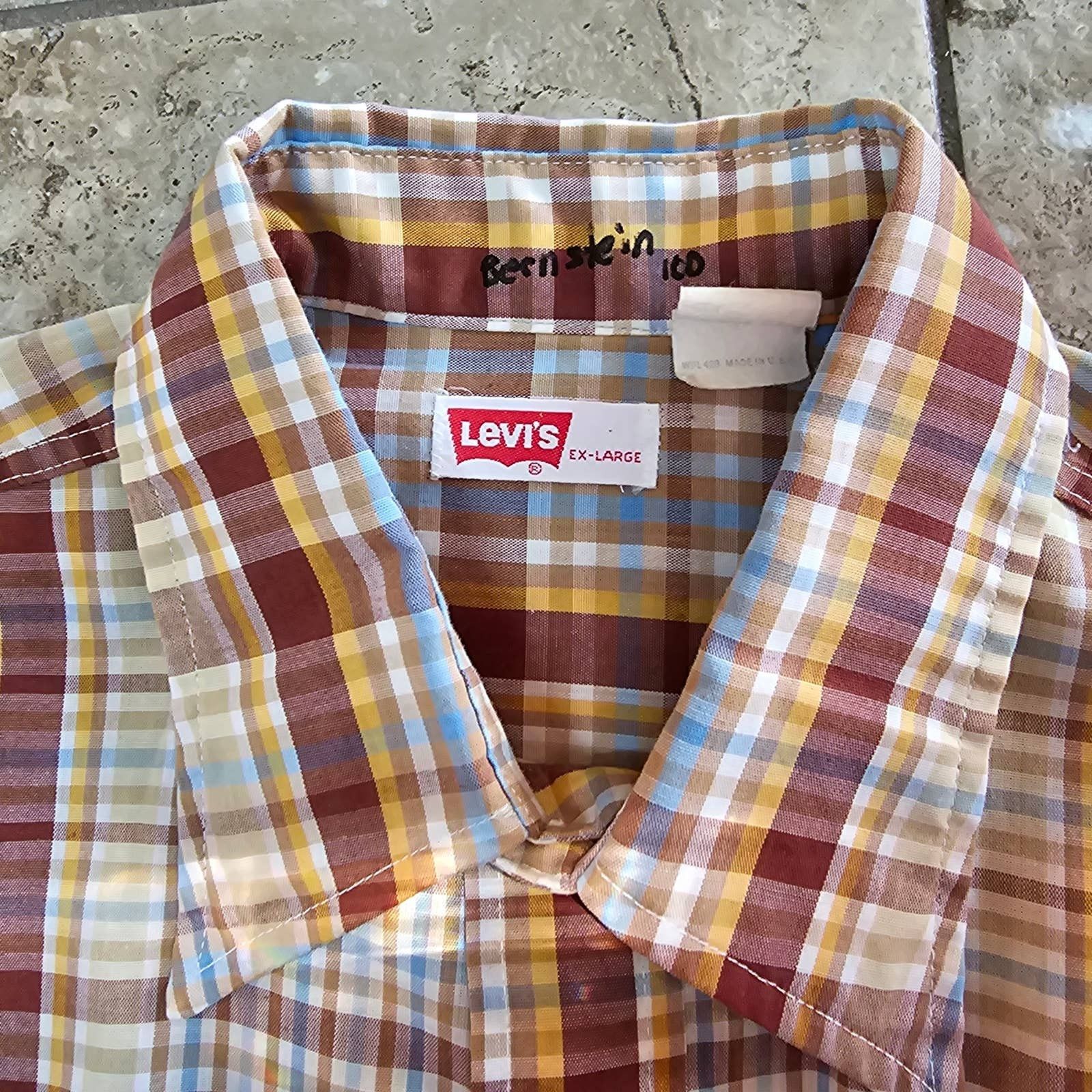 Levi's 70s Levi's Made in USA Men's Button Down Plaid Shirt Size XL Size US XL / EU 56 / 4 - 8 Thumbnail