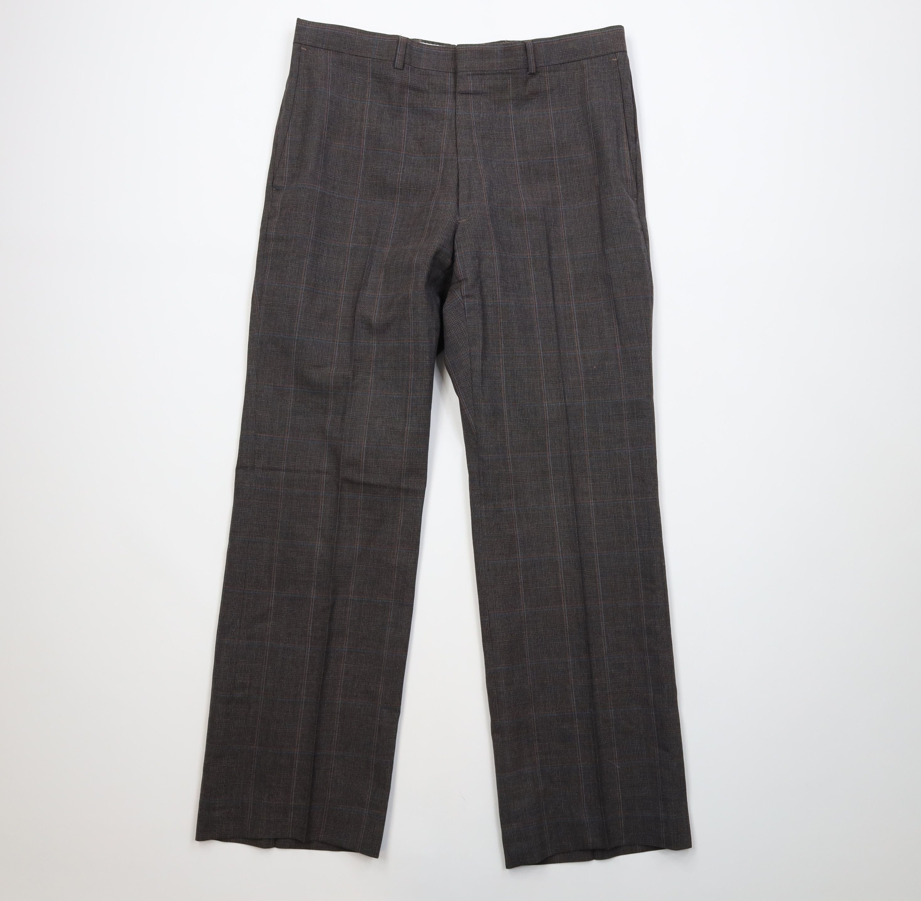 Vintage Vintage 70s Streetwear Flared Wide Leg Chino Pants Plaid USA Size US 34 / EU 50 - 1 Thumbnail