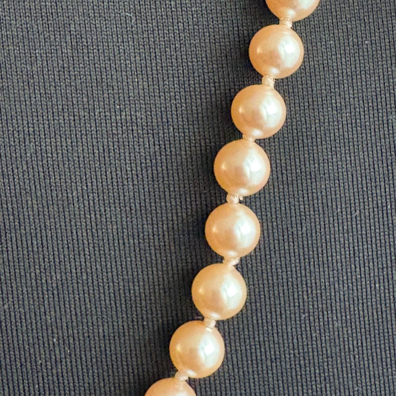 Monet Signed Monet Faux Pearls Knotted Gold Tone Clasp 24" Size ONE SIZE - 6 Thumbnail
