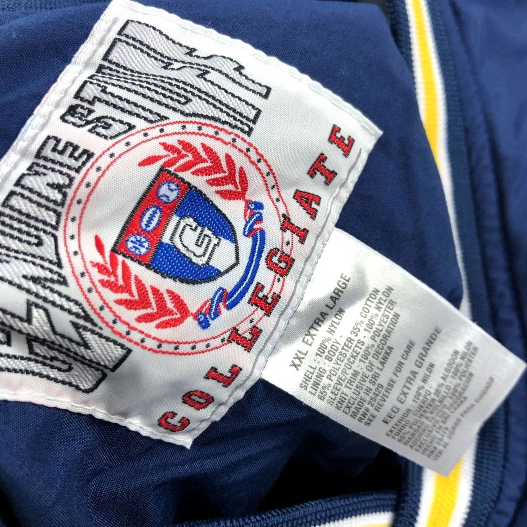 Vintage Georgia Tech Genuine Stuff Collegiate Blue V-Neck Nylon Lined Jacket XXL MINT Size US XXL / EU 58 / 5 - 3 Thumbnail