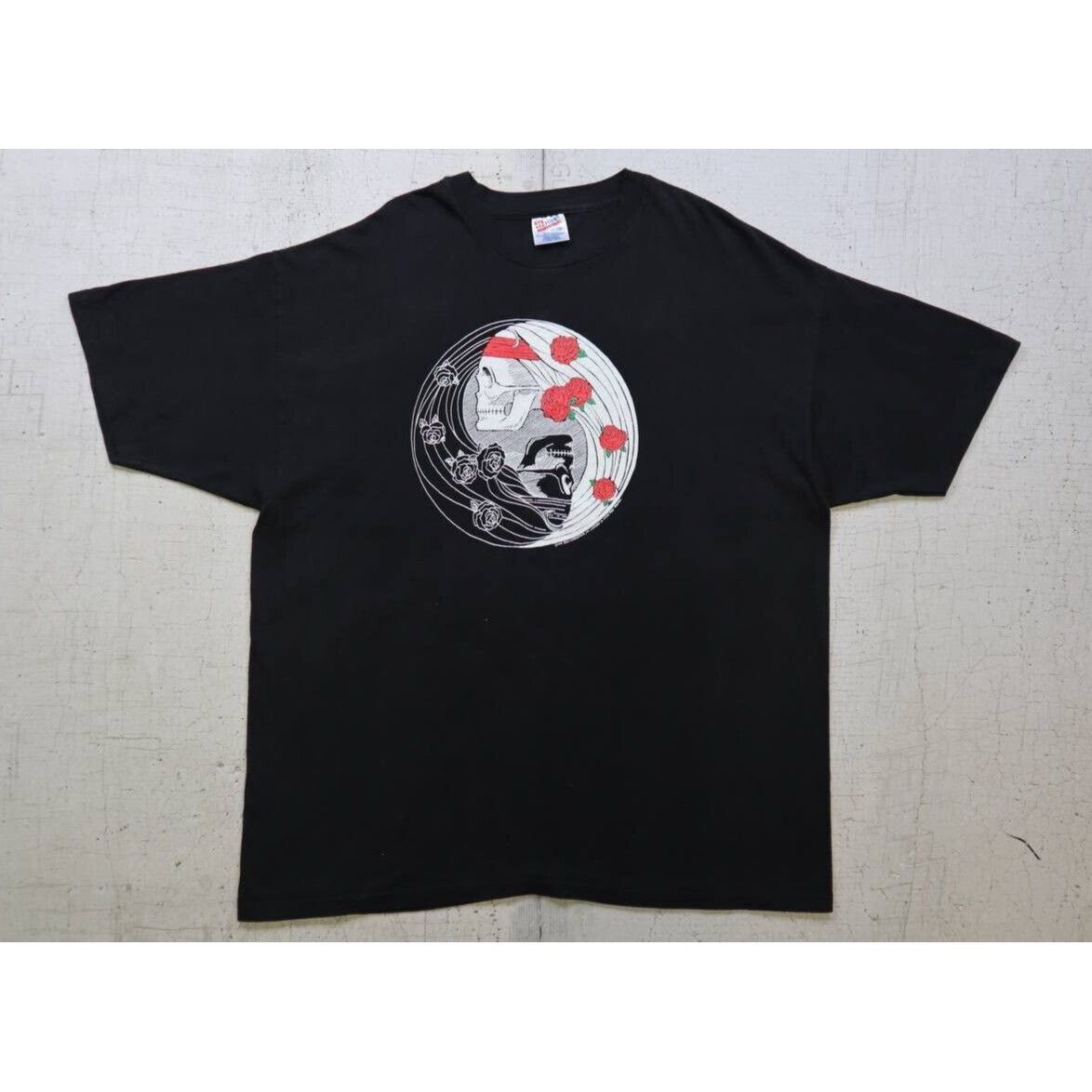 Hanes Grateful Dead Yin Yang Skull Rose Black T Shirt 1994 Sz 2XL Size US XXL / EU 58 / 5 - 1 Thumbnail