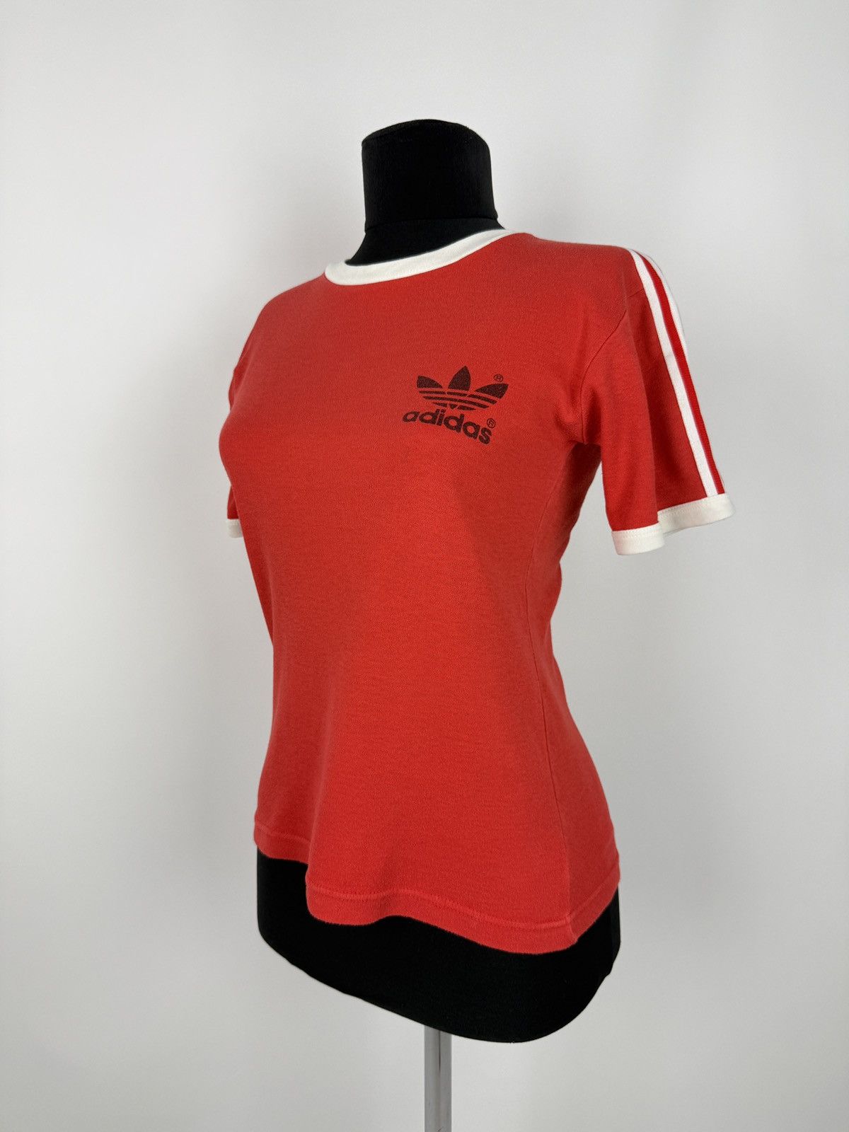 Adidas 1980s Vintage Adidas Trefoil Logo Striped Sleeve Ringer Tee Size M / US 6-8 / IT 42-44 - 1 Thumbnail