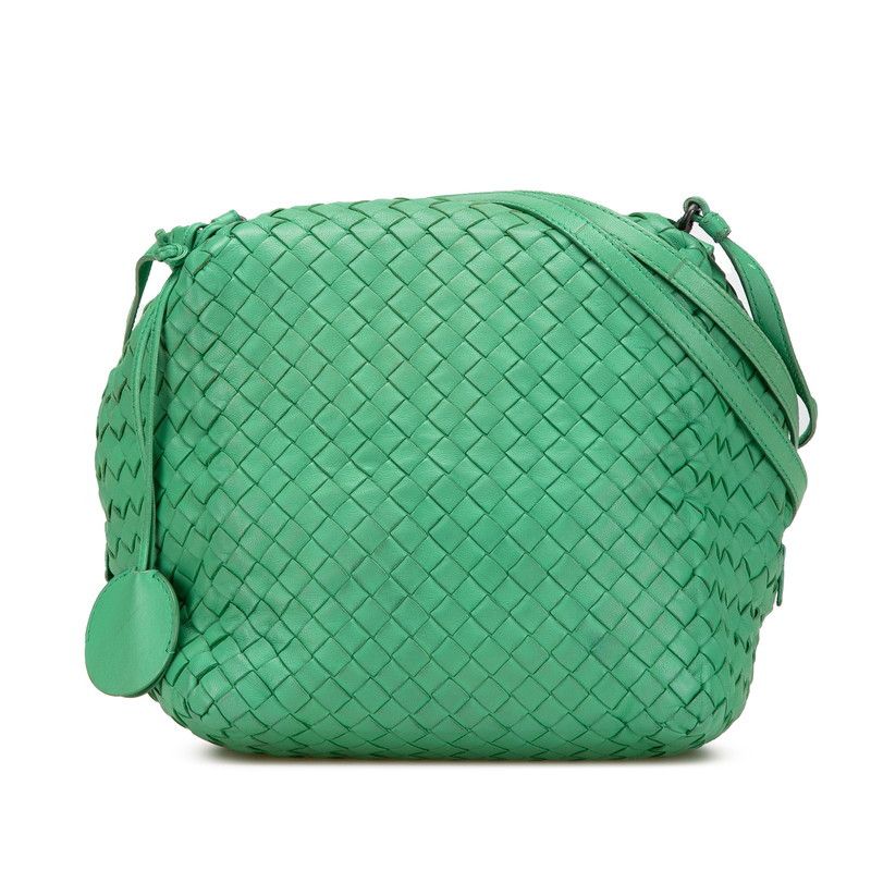 Bottega Veneta Bottega Veneta Intrecciato Leather Shoulder Bag Leather Crossbody Bag in Green, Women's