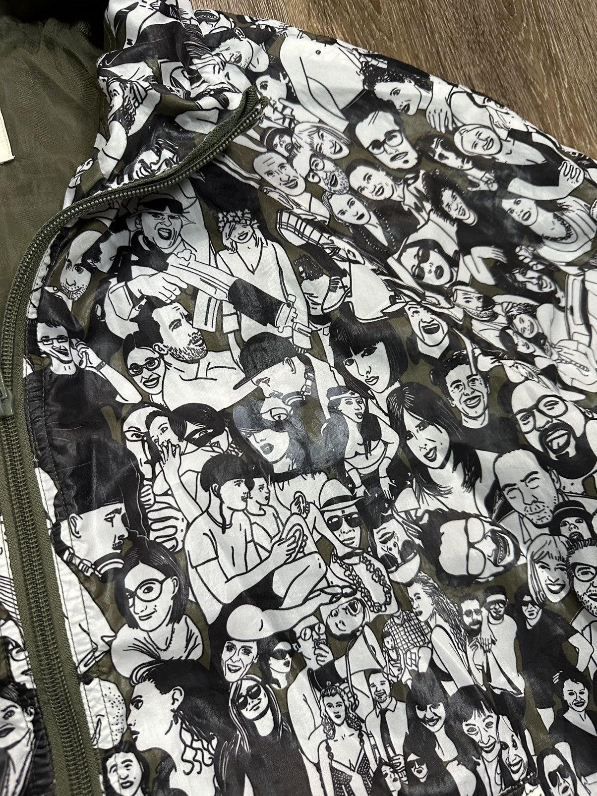 Diesel × Vintage Diesel Vintage Nylon Jacket Drawing With A Lot Of People Size US S / EU 44-46 / 1 - 4 Thumbnail