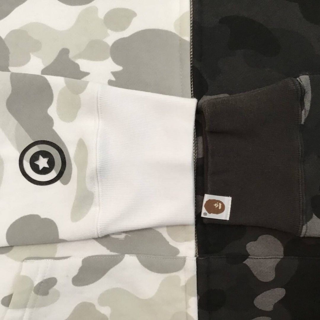 Bape BAPE White camo x black camo separate shark full zip hoodie Size US M / EU 48-50 / 2 - 7 Thumbnail