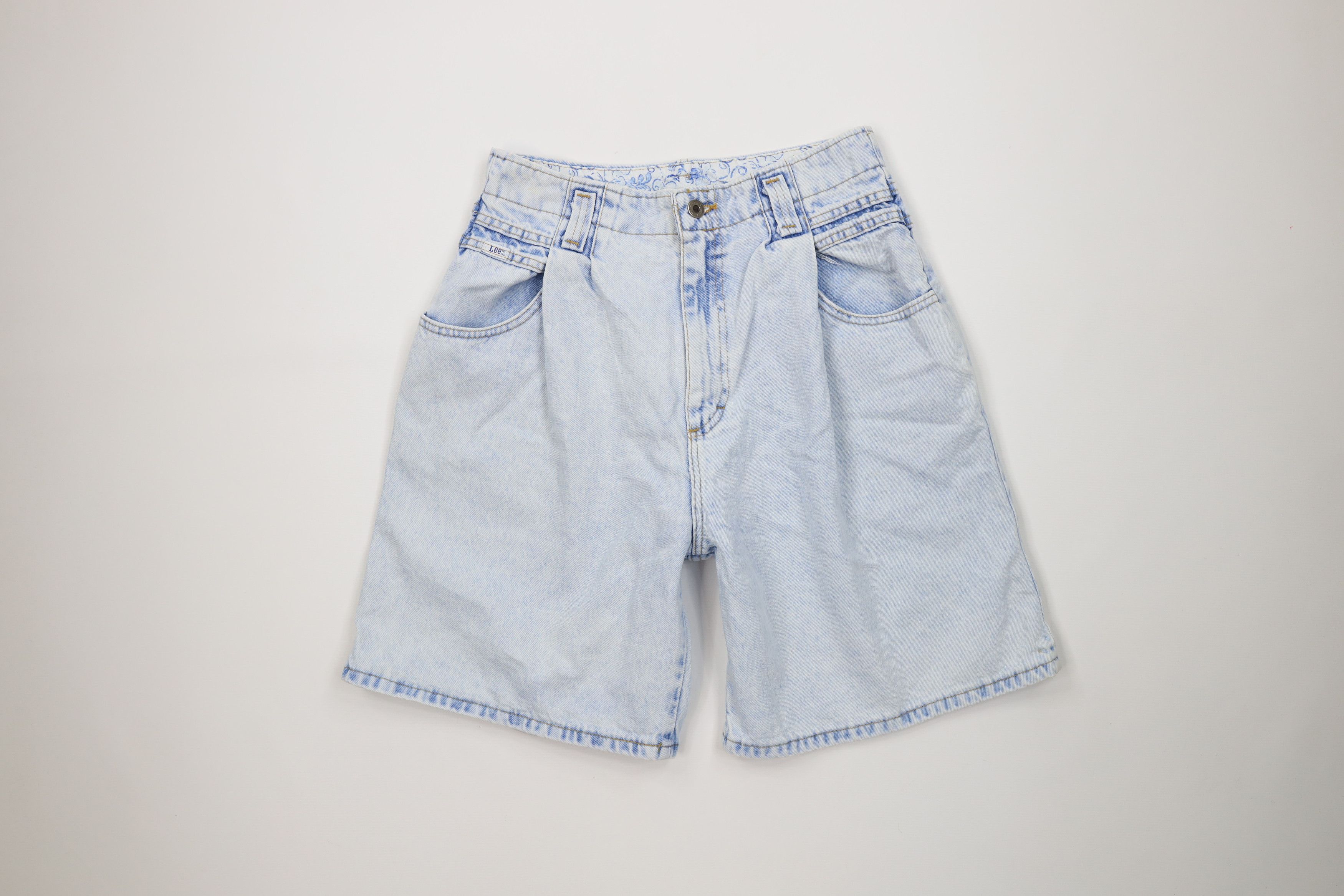 Lee Vintage 80s 90s Lee Wash High Waisted Denim Shorts Blue USA Size 32" / US 10 / IT 46 - 1 Thumbnail