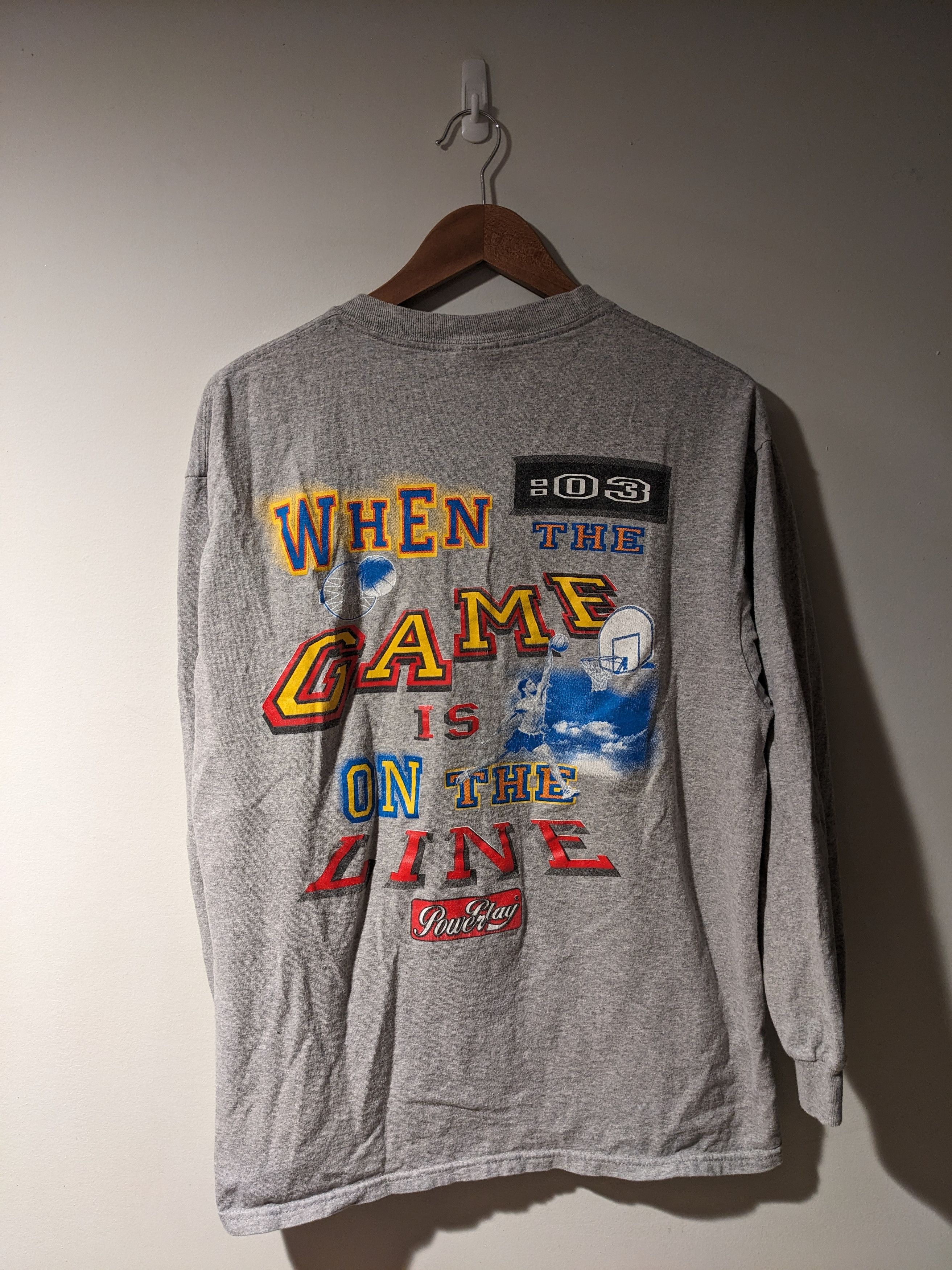 Vintage Vintage 90s Give me the Ball Basketball Power Long-Sleeve Size US L / EU 52-54 / 3 - 4 Thumbnail