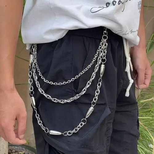 Jewelry Wakiko x azawa 3 layers Punk Long Metal Wallet Belt Chain Size ONE SIZE - 2 Thumbnail