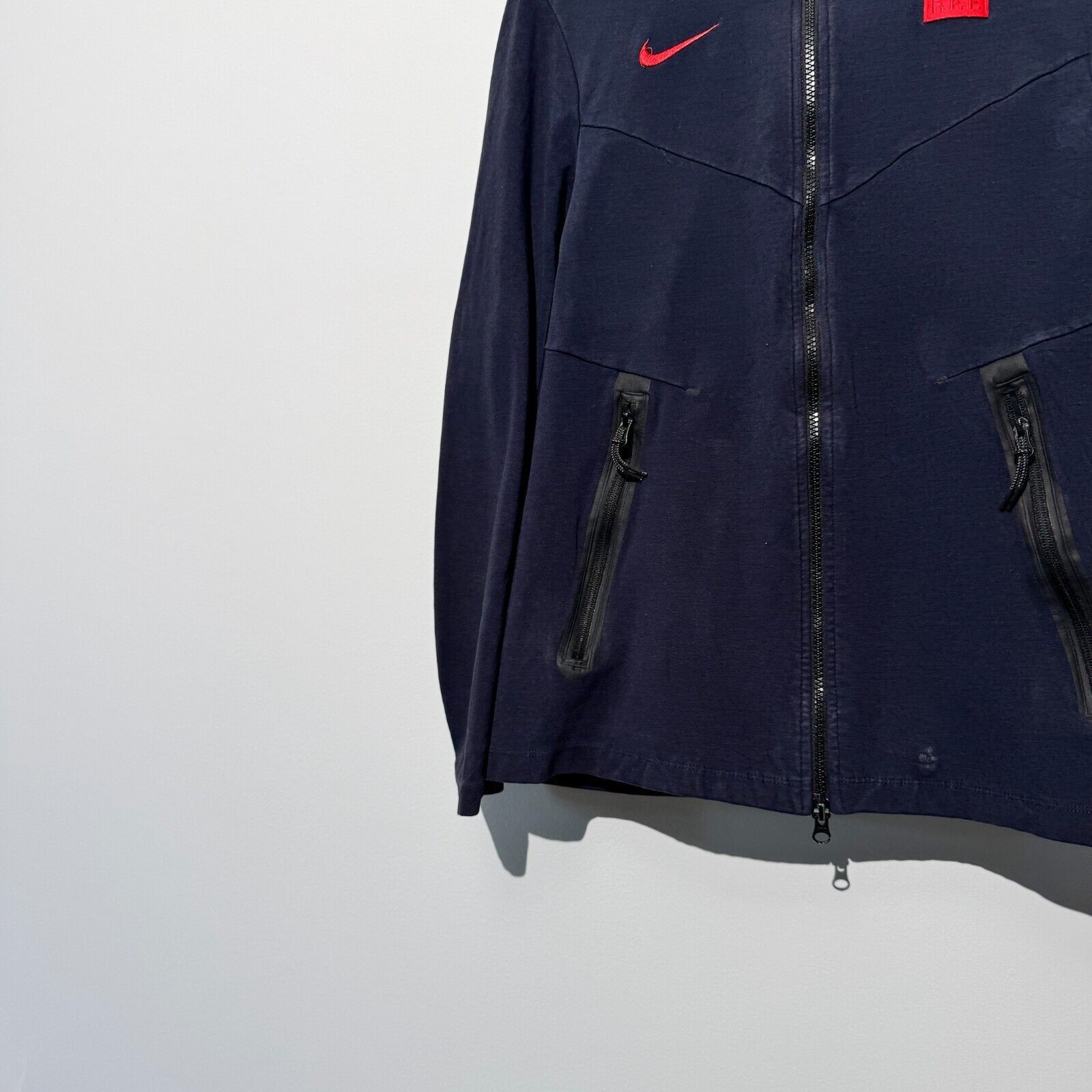Nike × Vintage Vintage Nike Unisex Navy Blue Polyester Zip Hoodie Size S Size US S / EU 44-46 / 1 - 4 Thumbnail
