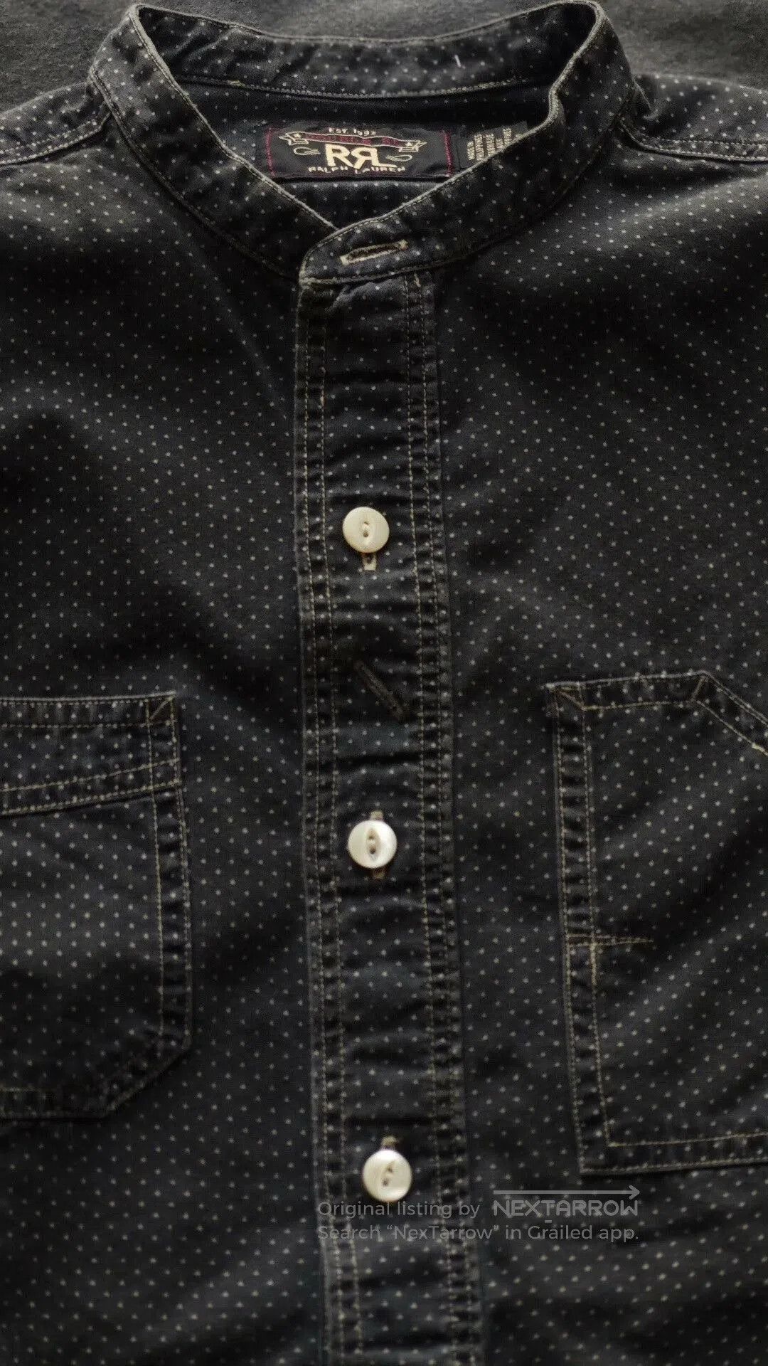 RRL Ralph Lauren RRL Double RL Black Polka Dot Work Shirt. Size US S / EU 44-46 / 1 - 6 Thumbnail