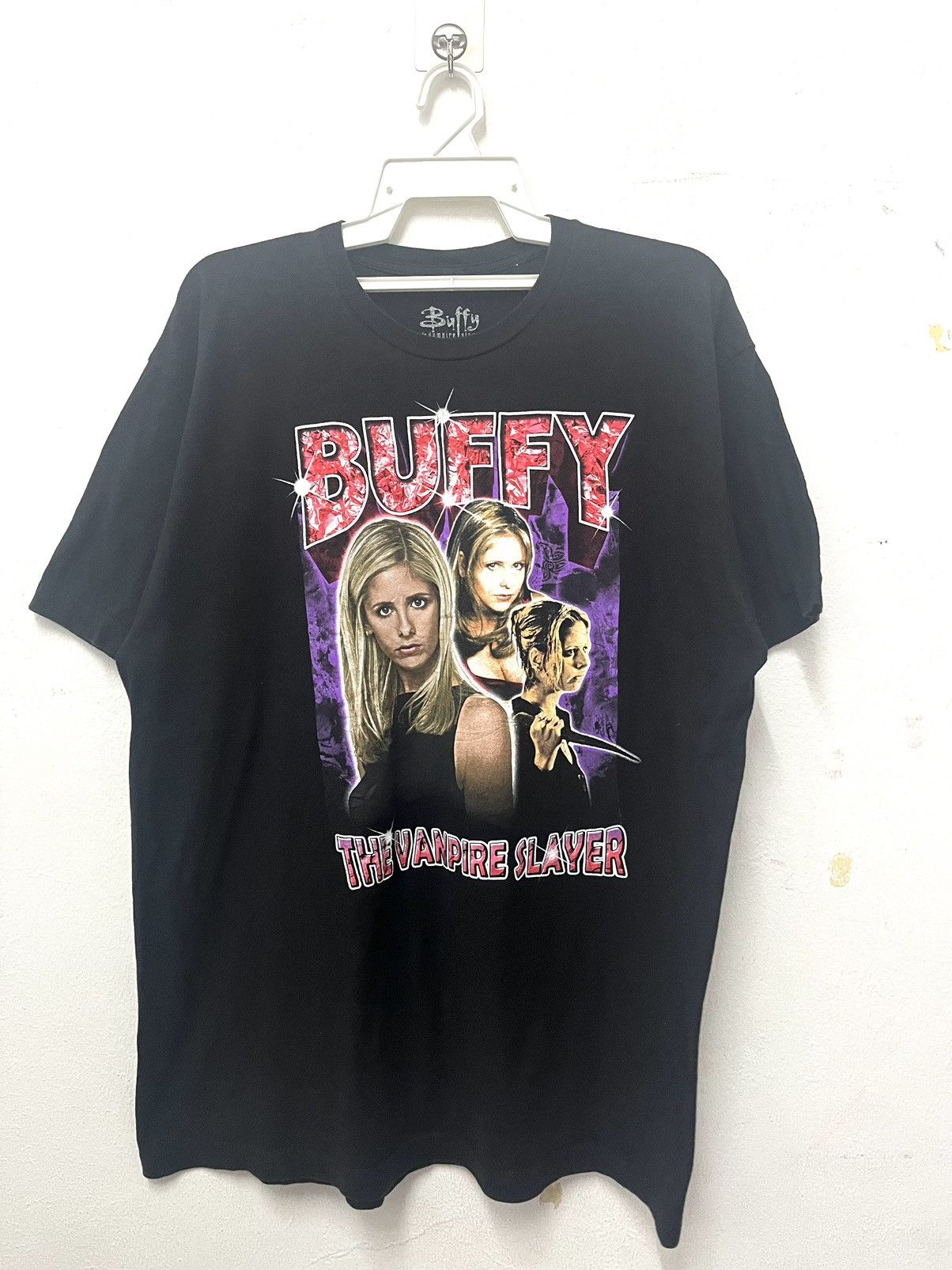 image of Buffy The Vampire Slayer Movie Horror T Shirt (A) in Black, Men's (Size XL)