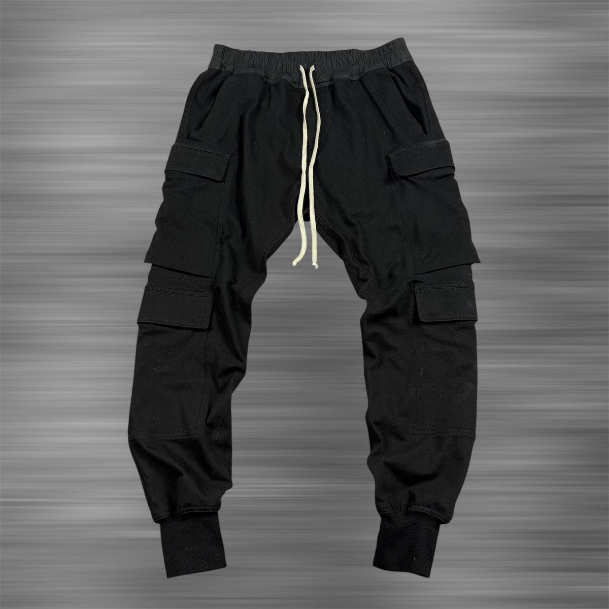 Rick Owens Rick Owens SS25 Mastodon Megacargo ‘Black’ Sweatpants Size US 34 / EU 50 - 1 Thumbnail