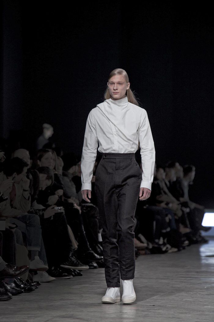 image of Rick Owens Runway Fw12 Mountain Asymmetric Shirt Milk in White Milk, Men's (Size Medium)