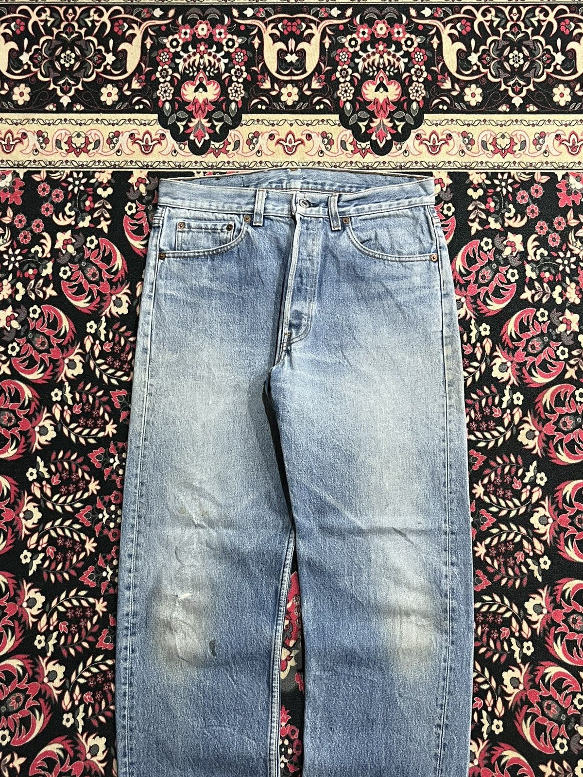 Levi's Vintage Y2K Levi’s 501 Blue Washed Straight Leg Jeans Size US 33 - 3 Thumbnail