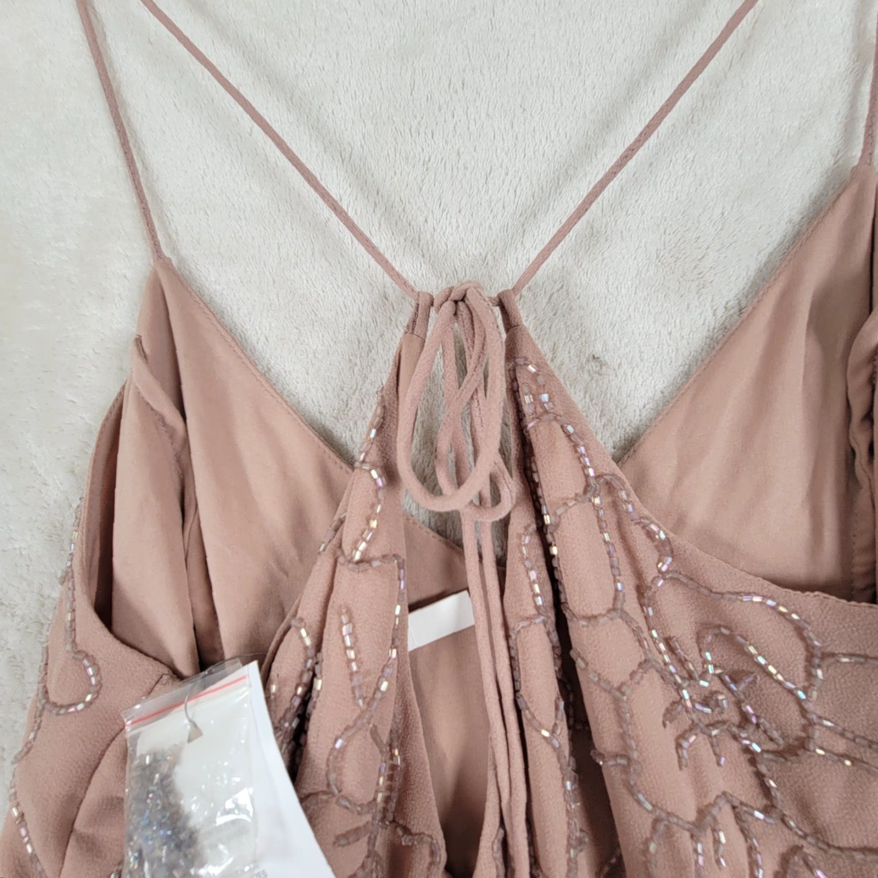 Asos ASOS Womens Fit & Flare Midi Prom Dress Beige Floral Lace Lined Size 10 US New Size L / US 10 / IT 46 - 6 Thumbnail