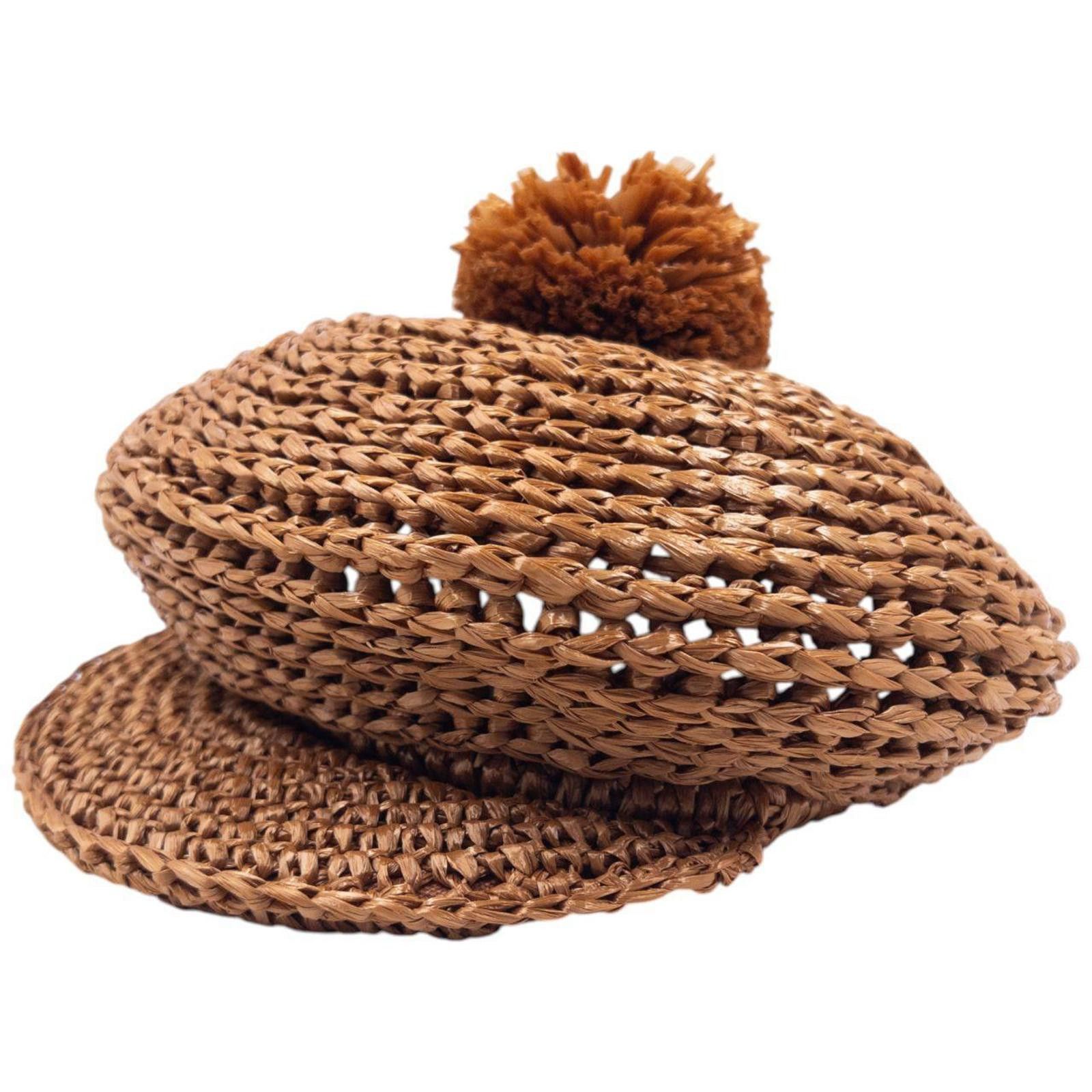 Burberry Vintage 2012 Burberry Prorsum Runway Wicker Pompom Hat Size ONE SIZE - 1 Thumbnail