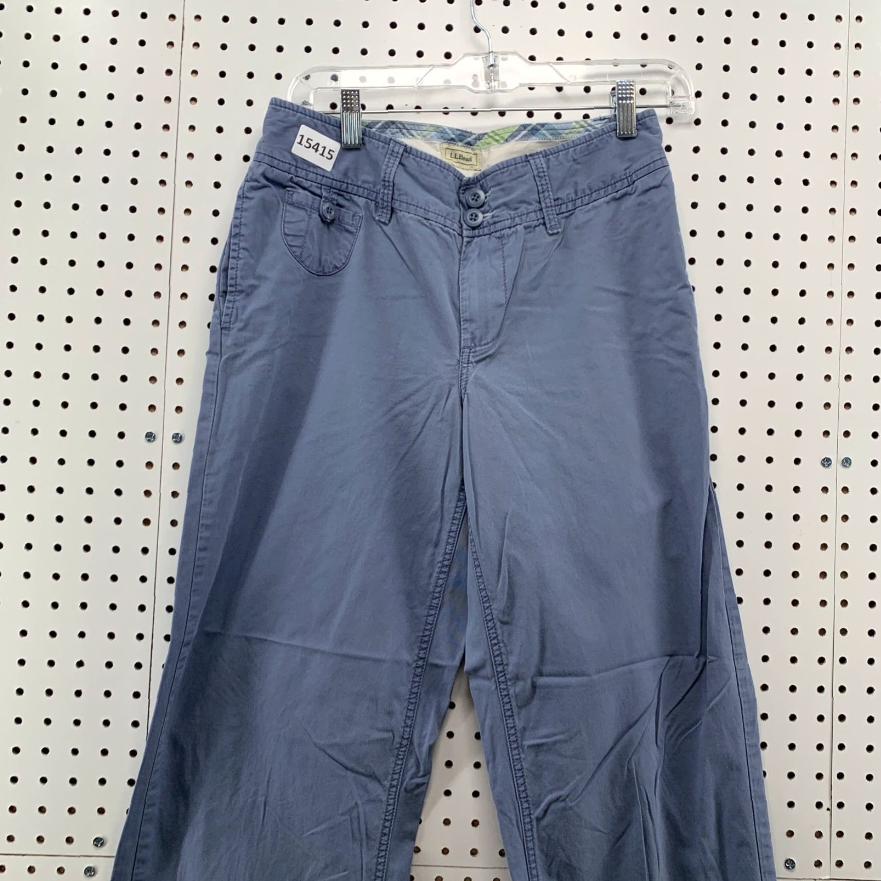 Vintage L.L. Bean Womens Chino Straight Pants 6 Tall 27" Waist 31" Inseam Blue Size 28" / US 6 / IT 42 - 3 Thumbnail