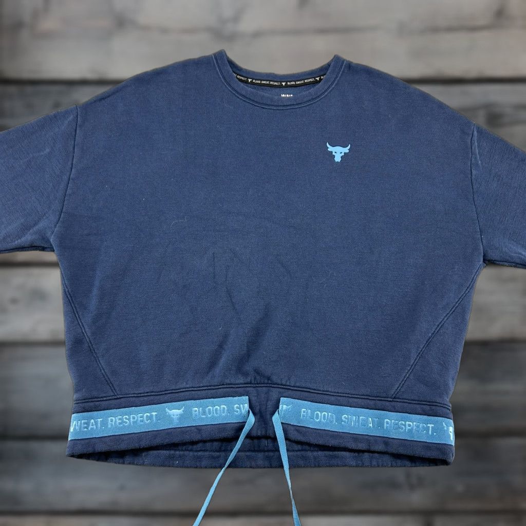 Under Armour Under Armour Sweatshirt Women L Blue Navy Pullover Fleece Athletic Zip Mock Neck Project Rock L Women's Blues Long Sleeve Solid 50 Chest Size L / US 10 / IT 46 - 1 Thumbnail