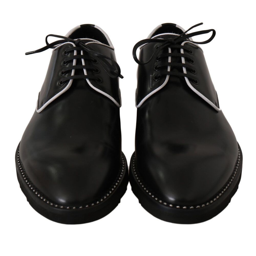 Dolce & Gabbana Dolce & Gabbana Elegant Black Leather Derby Dress Shoes Size US 6 / EU 39 - 3 Thumbnail