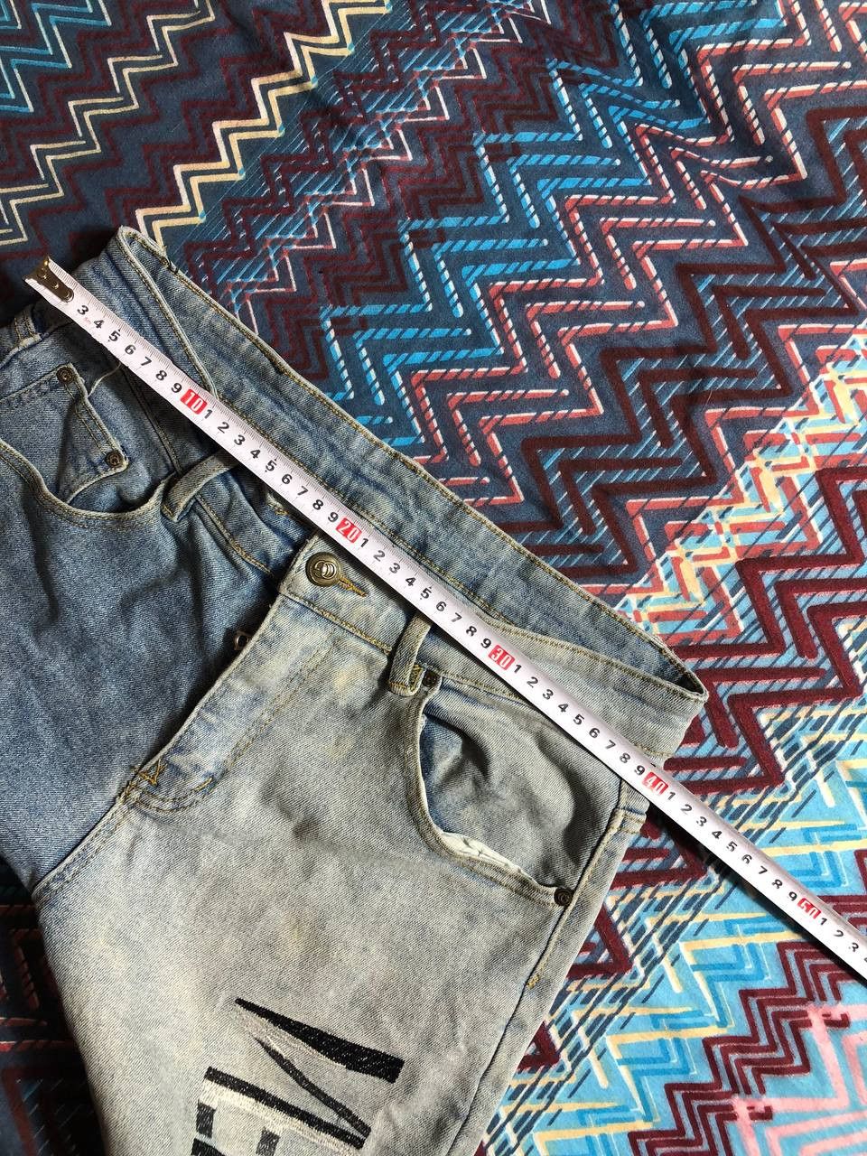 Vintage Crazy Crash Dirty Baggy Faded Jean Japan Avant Garde Style Size US 30 / EU 46 - 18 Thumbnail