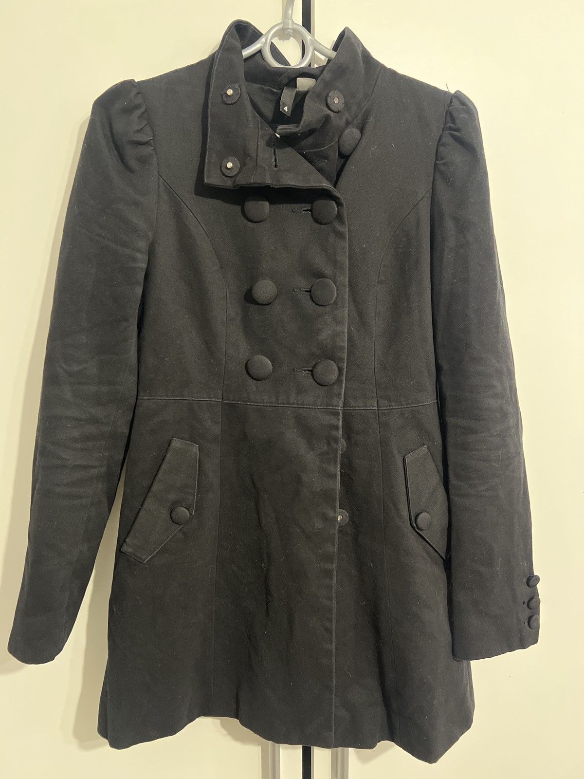 H&M Black Double Breasted Coat Size XS / US 0-2 / IT 36-38 - 1 Thumbnail
