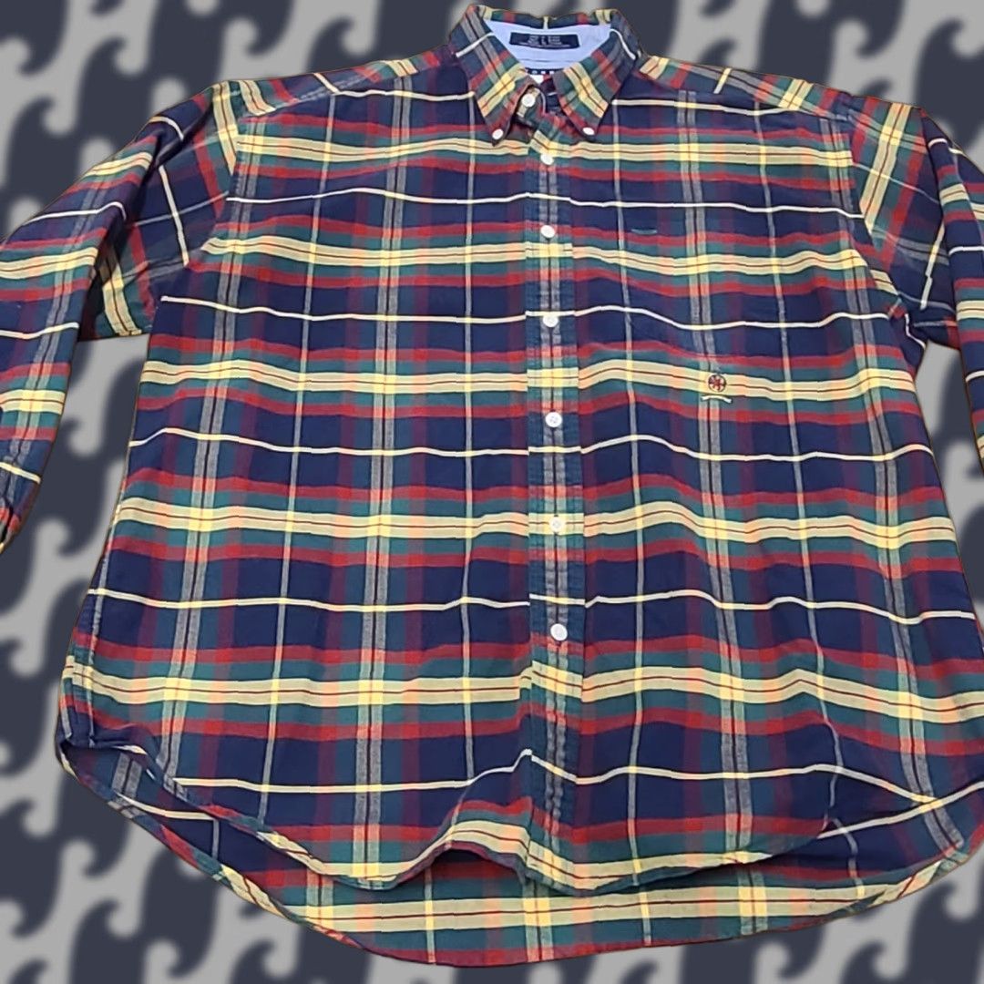 Tommy Hilfiger Tommy Hilfiger Men Button-Up Shirt Plaid Long Sleeve Blue L Regular Collared Shirt Size US L / EU 52-54 / 3 - 1 Thumbnail