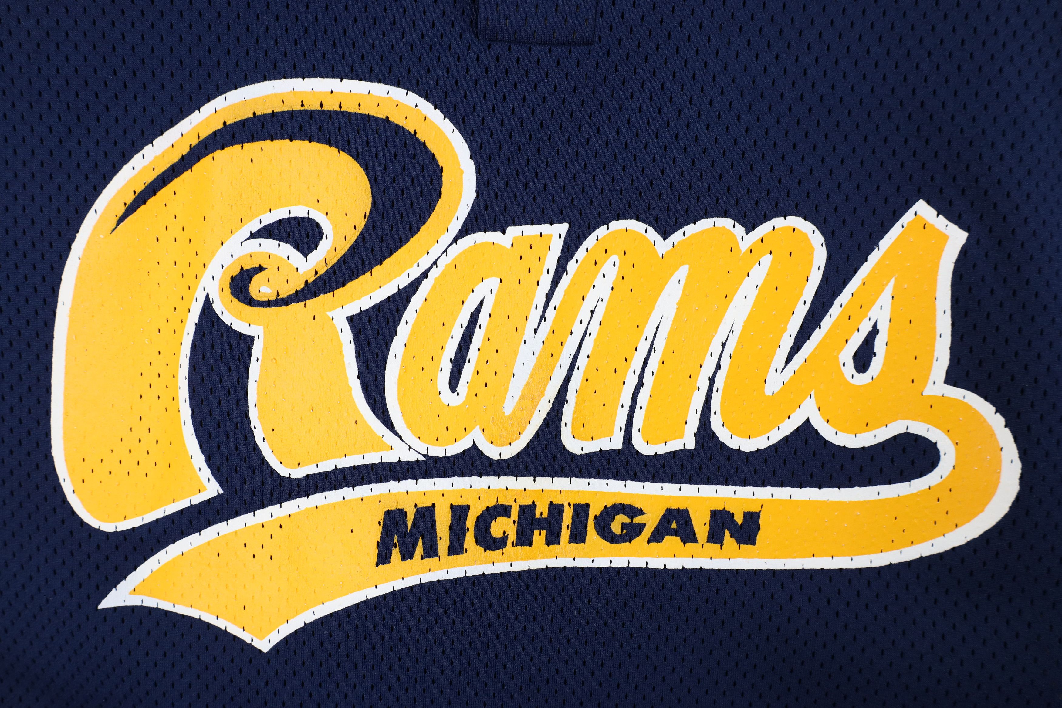 Vintage Vintage 90s Michigan Rams Mesh Henley Baseball Jersey Blue Size US XXL / EU 58 / 5 - 6 Thumbnail