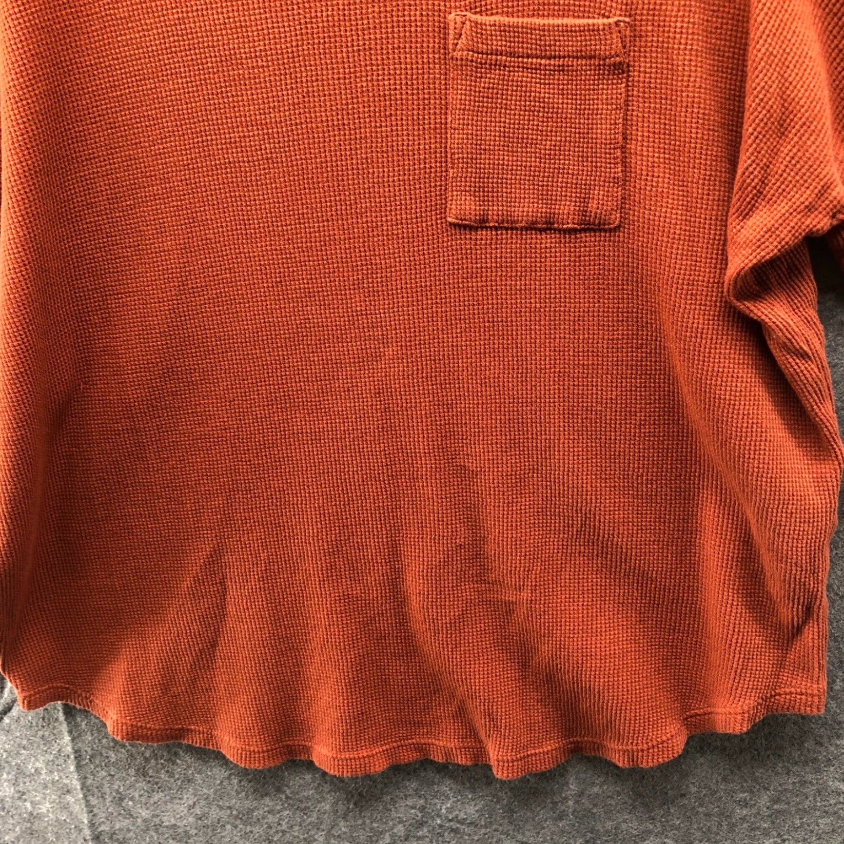 Madewell VINTAGE Madewell Waffle Knit Pocket Tee Womens XS Long Sleeve Tan Brown Crewneck Cotton Size XS / US 0-2 / IT 36-38 - 6 Thumbnail