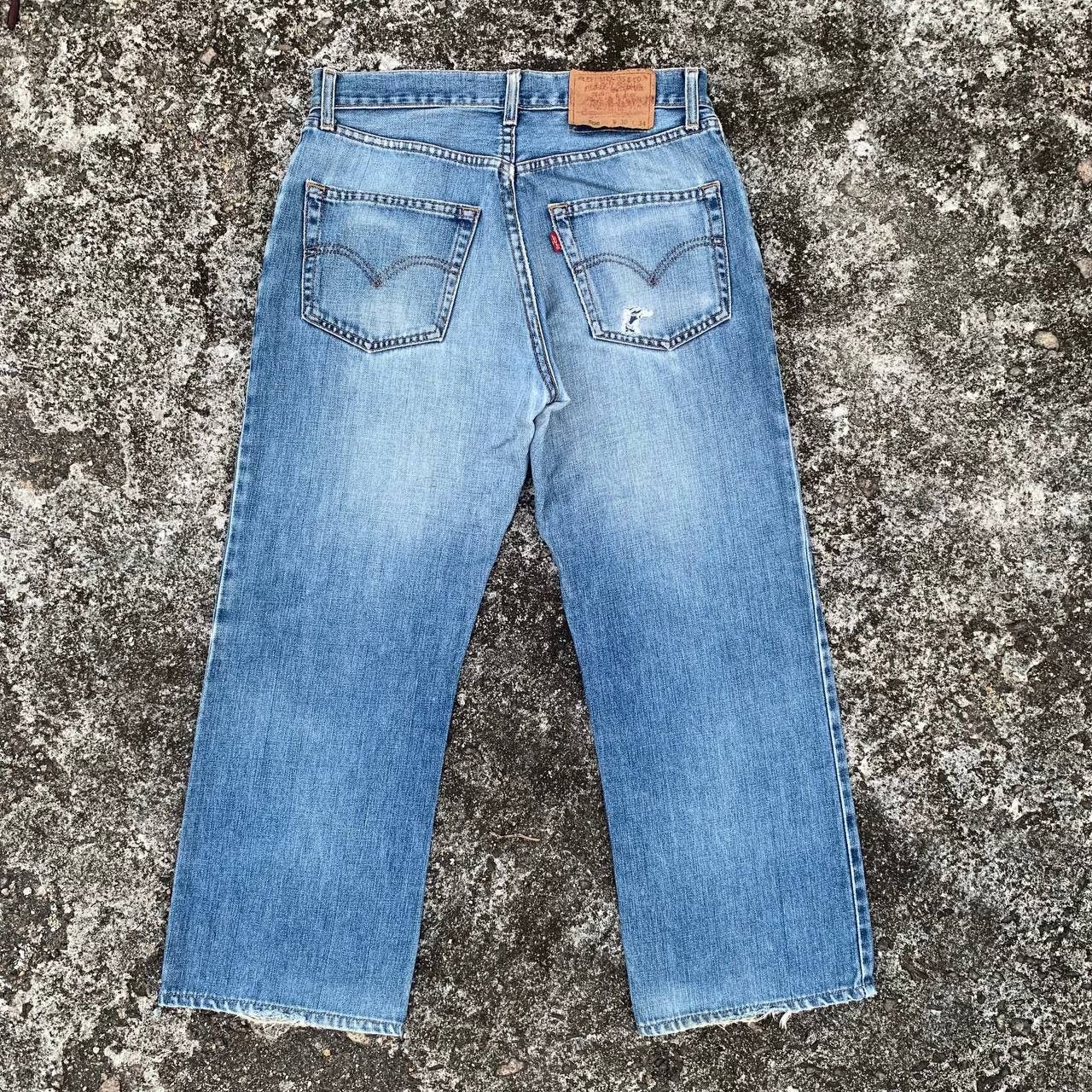 Levi's Vintage Levis 506 Cropped Ripped Jeans Light Blue Wash Deni Size US 30 / EU 46 - 2 Thumbnail
