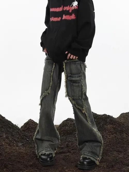 Jean Vintage street wash baggy y2k micro flare jeans Size US 30 / EU 46 - 7 Thumbnail