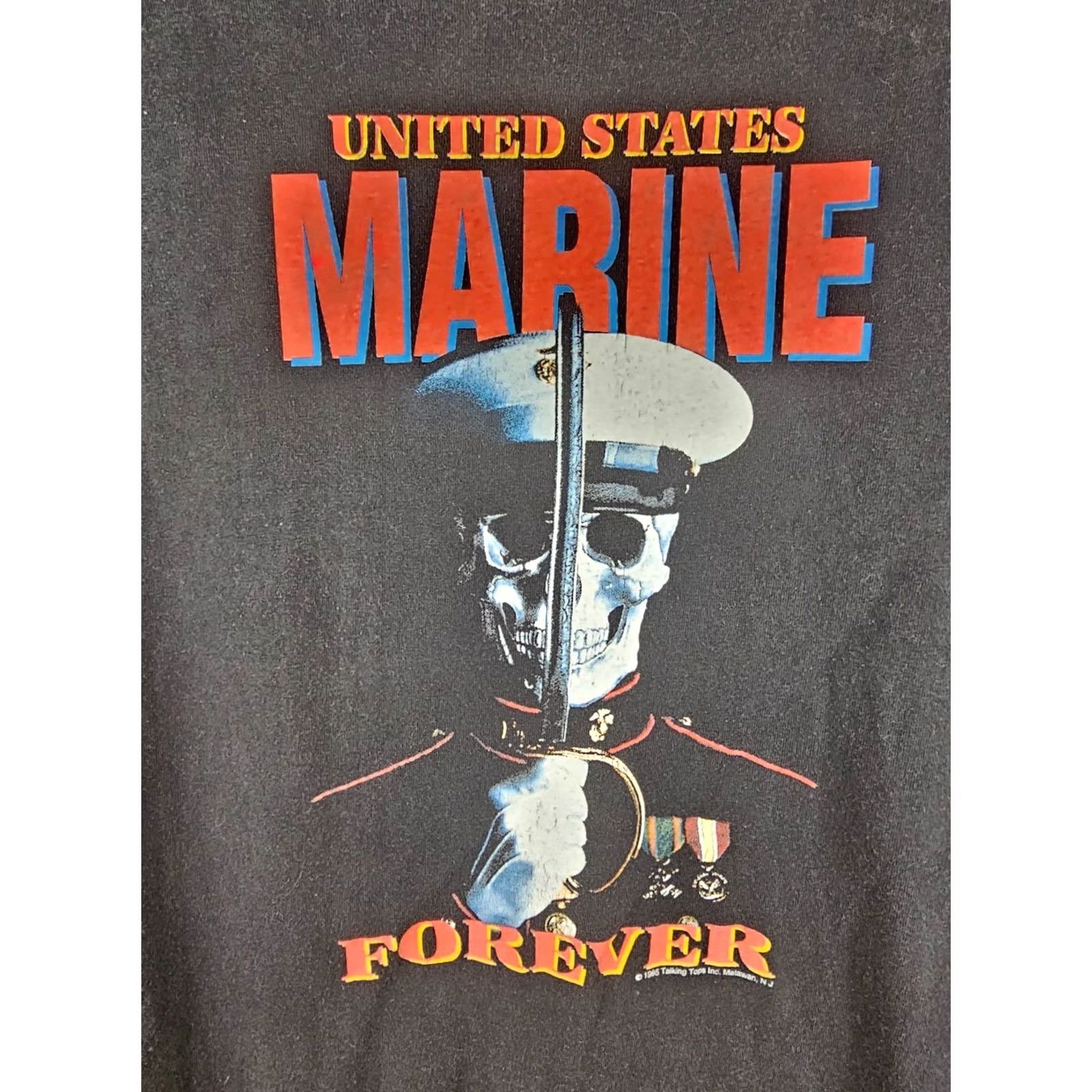 Vintage VINTAGE United States Marine Forever USMC Black Cotton T-Shirt SZ Large Shirt Men 95' Crew Neck Short Sleeve Camouflage Pattern Size US L / EU 52-54 / 3 - 2 Thumbnail