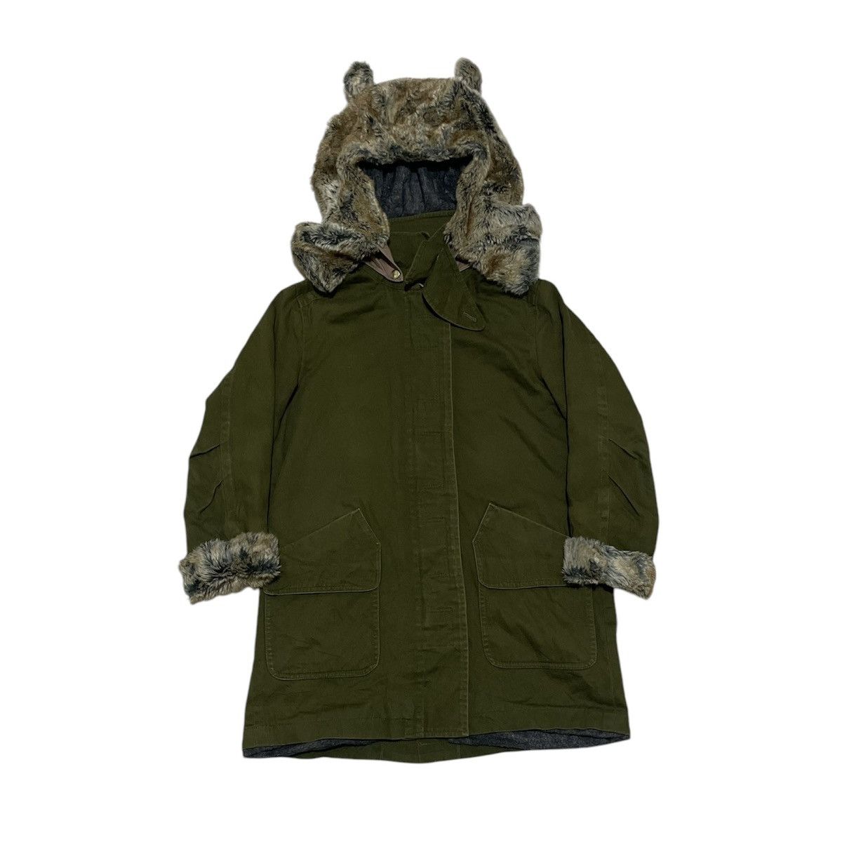 Issey Miyake Mercibeaucoup Bear Ear Faux Fur Hooded Parka Jacket Size US M / EU 48-50 / 2 - 2 Thumbnail