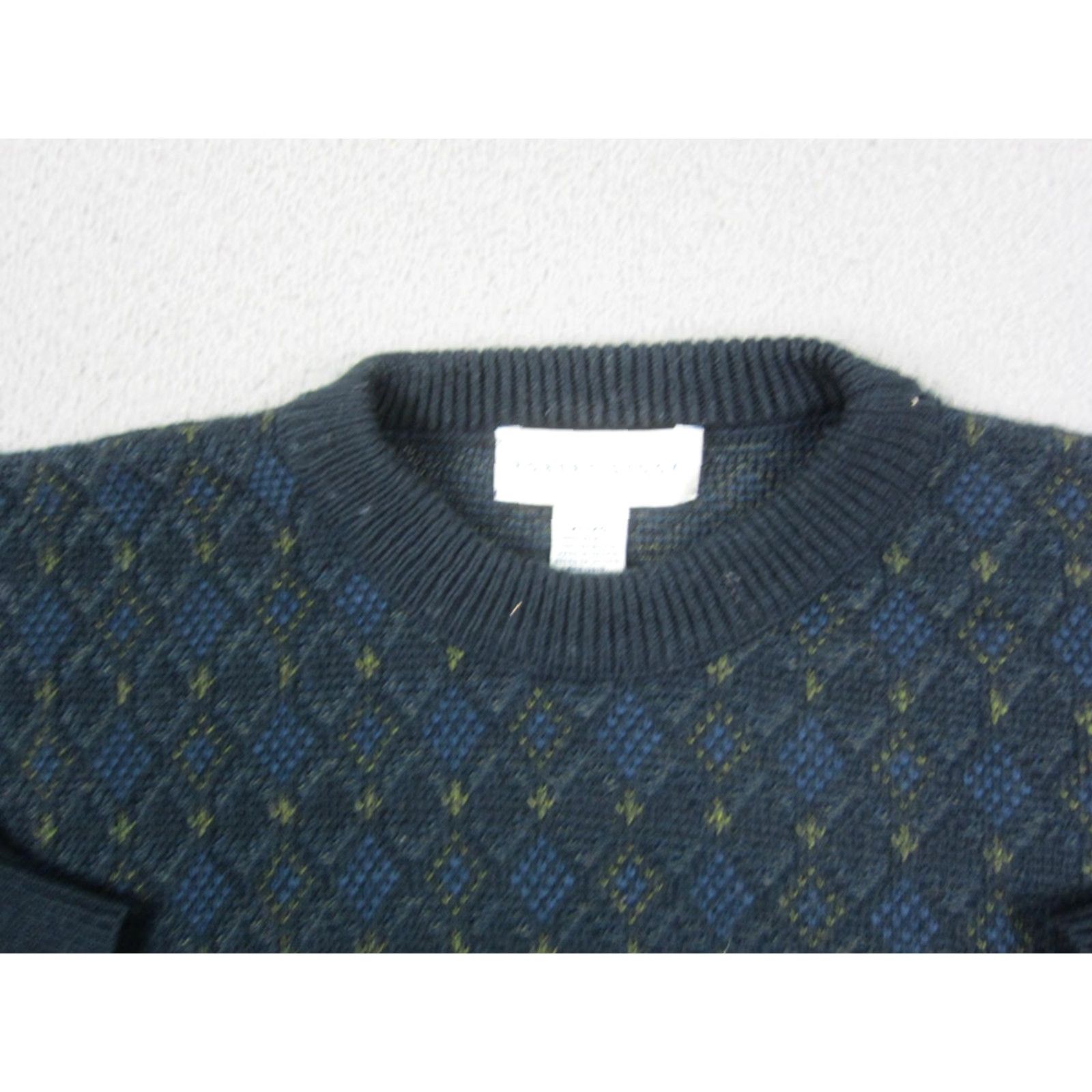 Vintage VINTAGE Robert Stock Sweater Mens XL Green Diamond Crewneck 80s 90s Pullover Knit Argyle Diamond Pattern Regular Size US XL / EU 56 / 4 - 2 Thumbnail