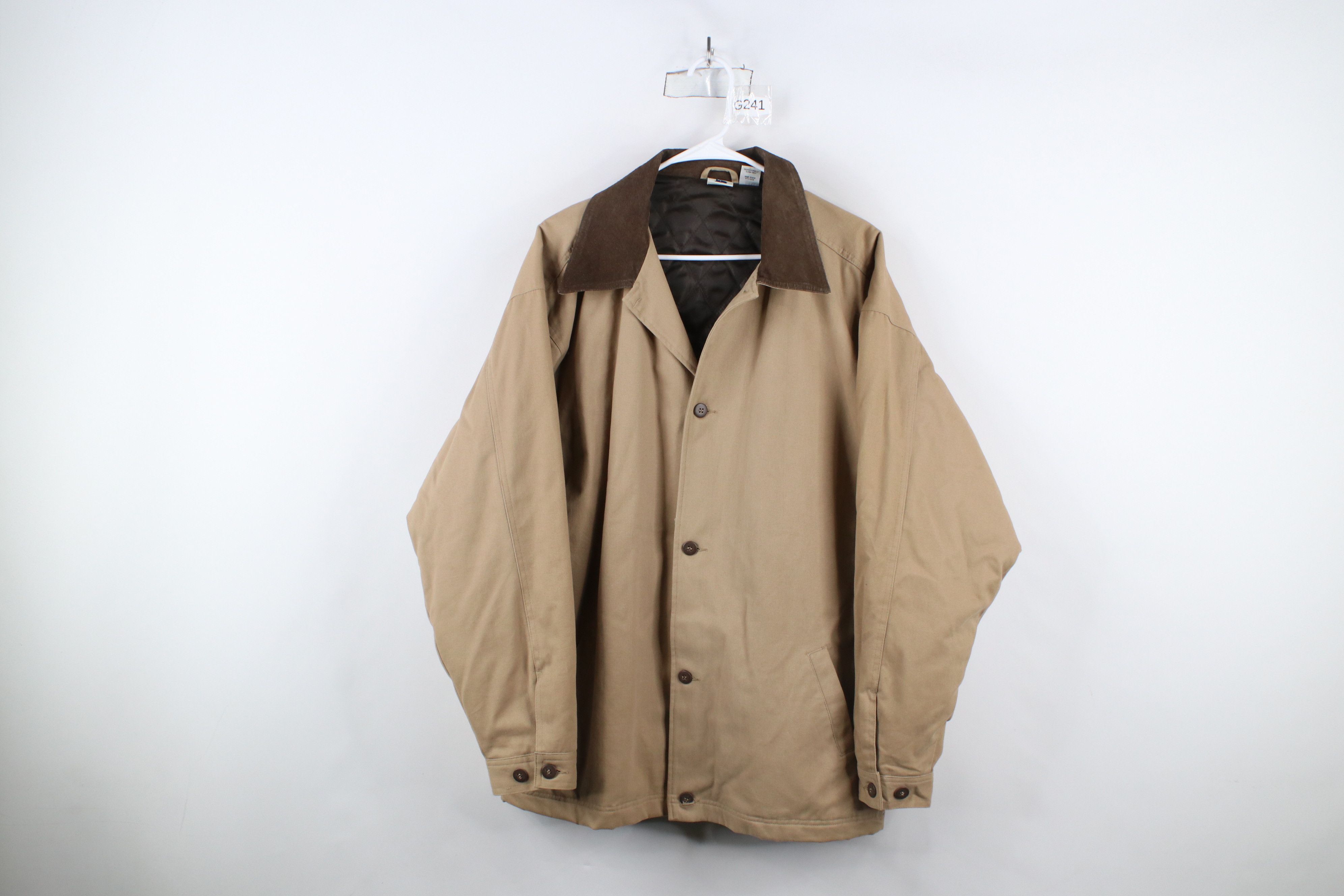 Vintage Vintage 90s Streetwear Leather Quilted Chore Barn Jacket Size US L / EU 52-54 / 3 - 1 Thumbnail