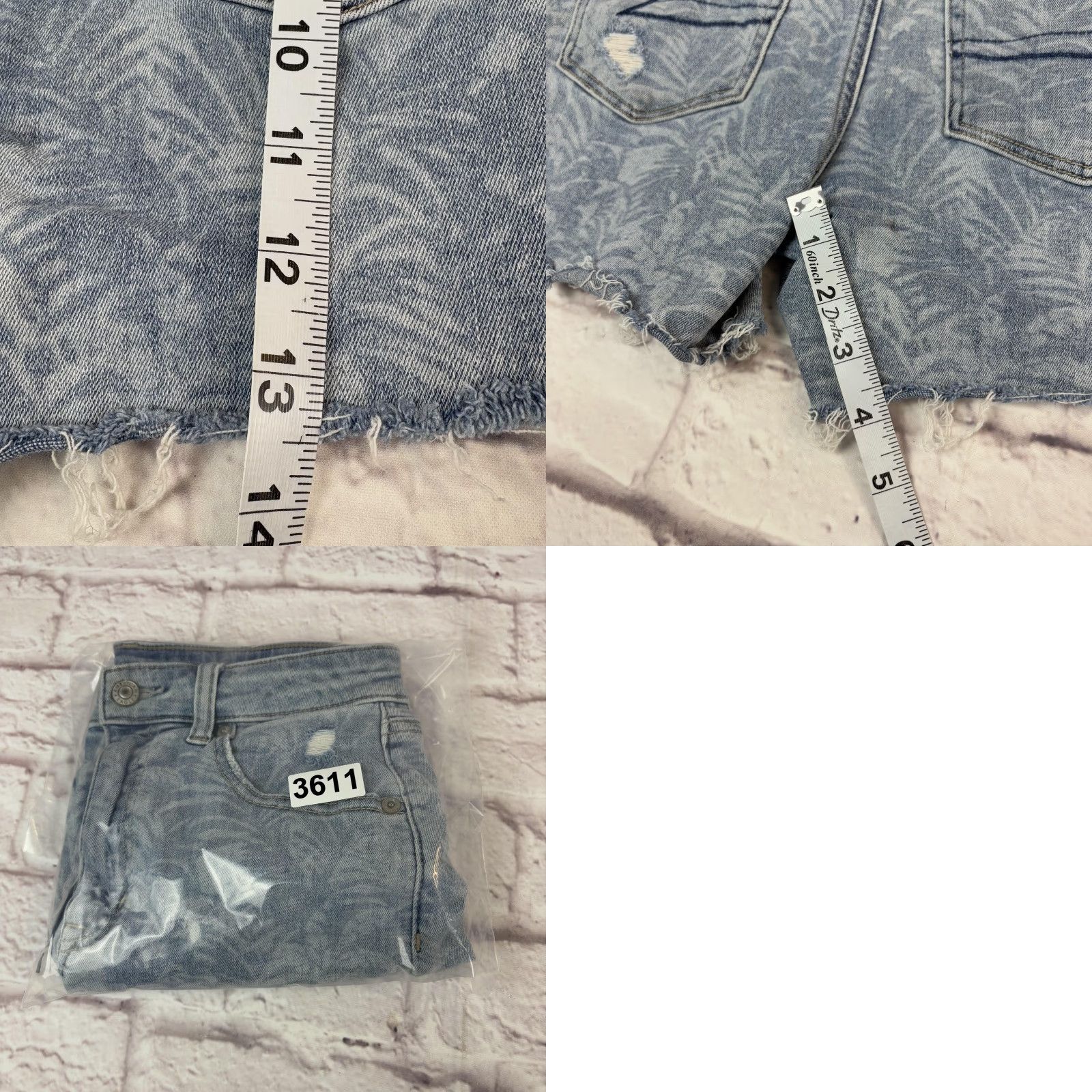 American Eagle Outfitters VINTAGE? American Eagle Shorts Womens 6 Super Hi Rise Shortie Denim Palm Print Distressed Size 28" / US 6 / IT 42 - 9 Thumbnail