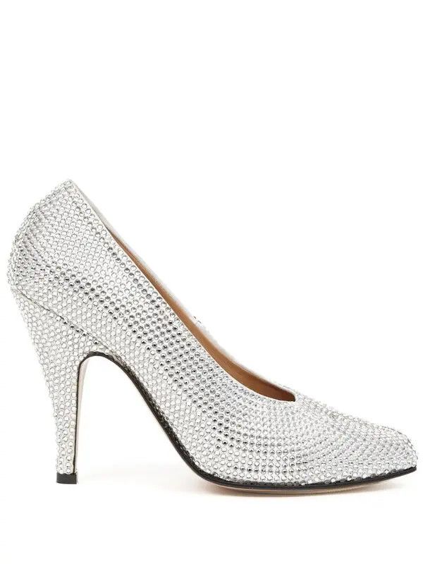 Maison Margiela oc11z1225 Tabi Rhinestone Embellished Pumps in White Size US 6 / IT 36 - 1 Thumbnail