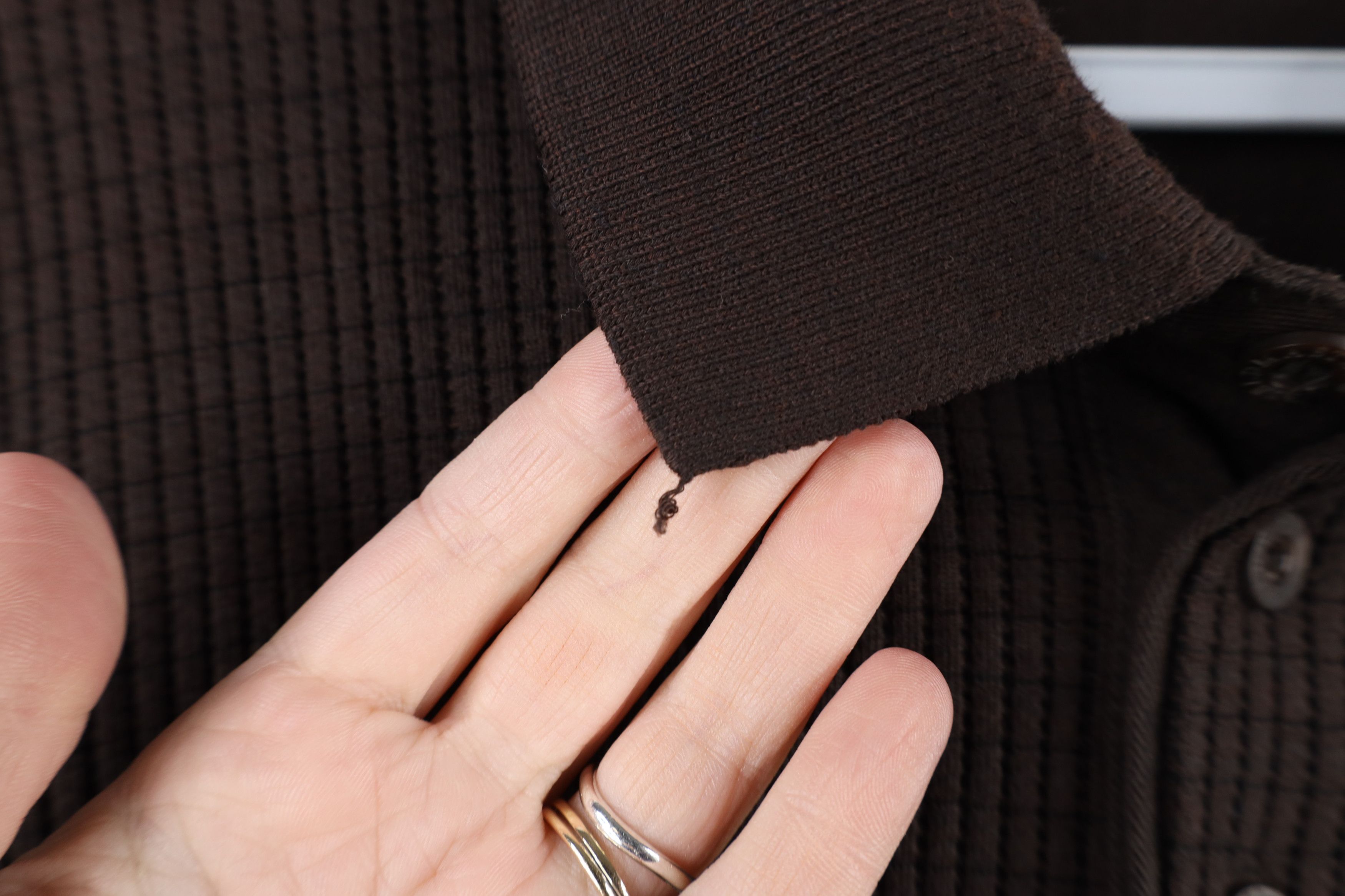 Vintage Vintage 90s Streetwear Heavyweight Long Sleeve Polo Brown Size US L / EU 52-54 / 3 - 4 Thumbnail